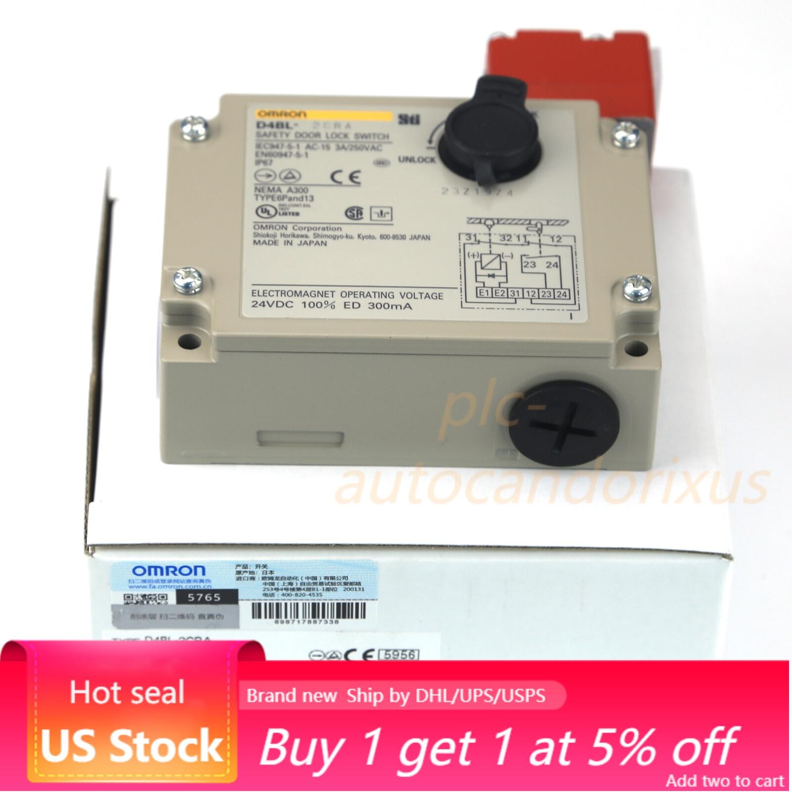 1PC Omron D4BL-2CRA D4BL2CRA Guard Lock Safety-Door Switch US Free TAX