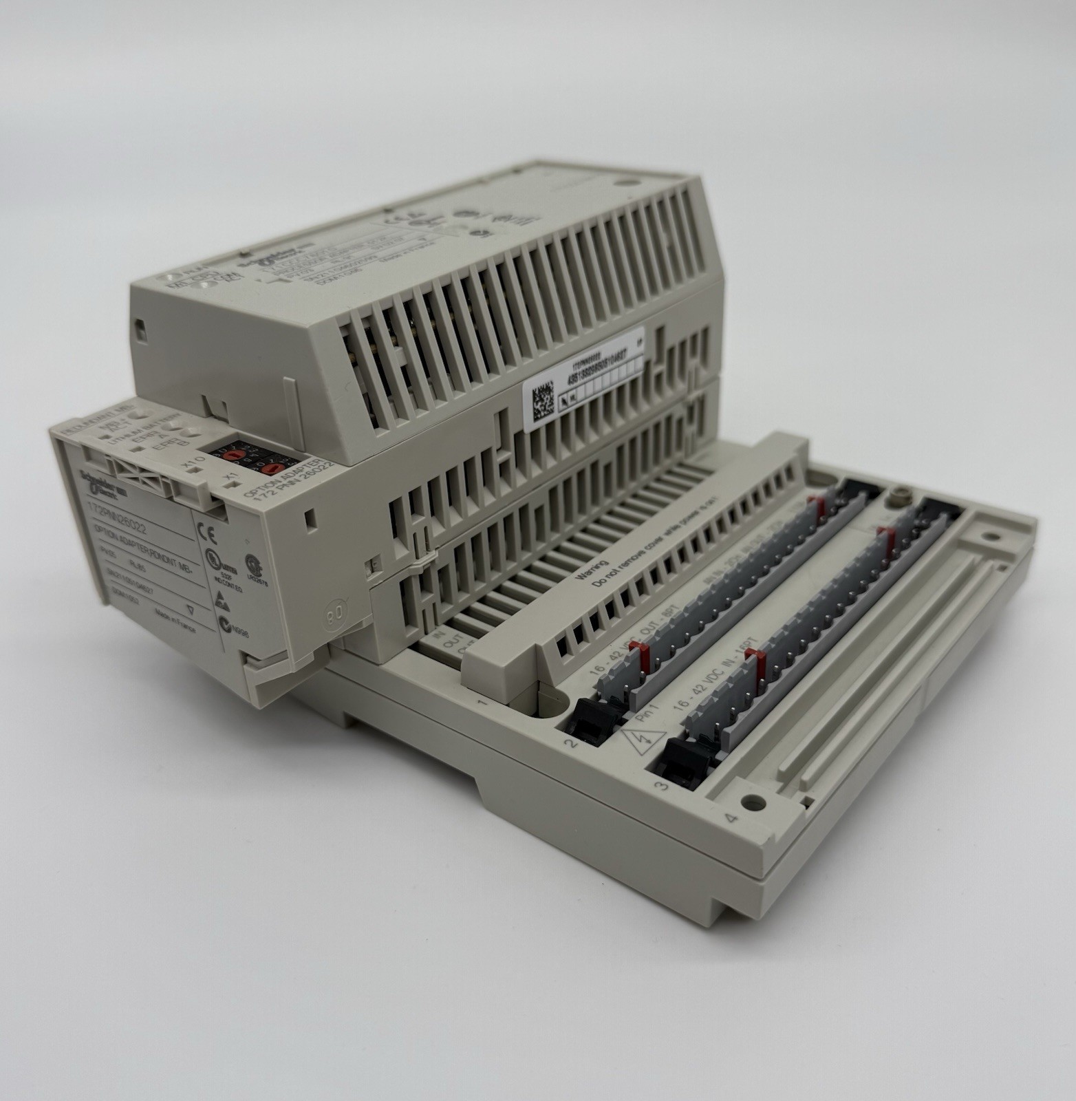 Schneider 170AMM11030 Module, 172PNN26022 Adapter, and 171CCC78010 Processor