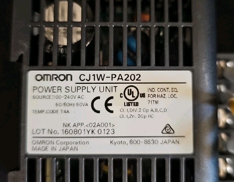 Omron CJ1W-PA202 PLC Power Supply- Free Shipping
