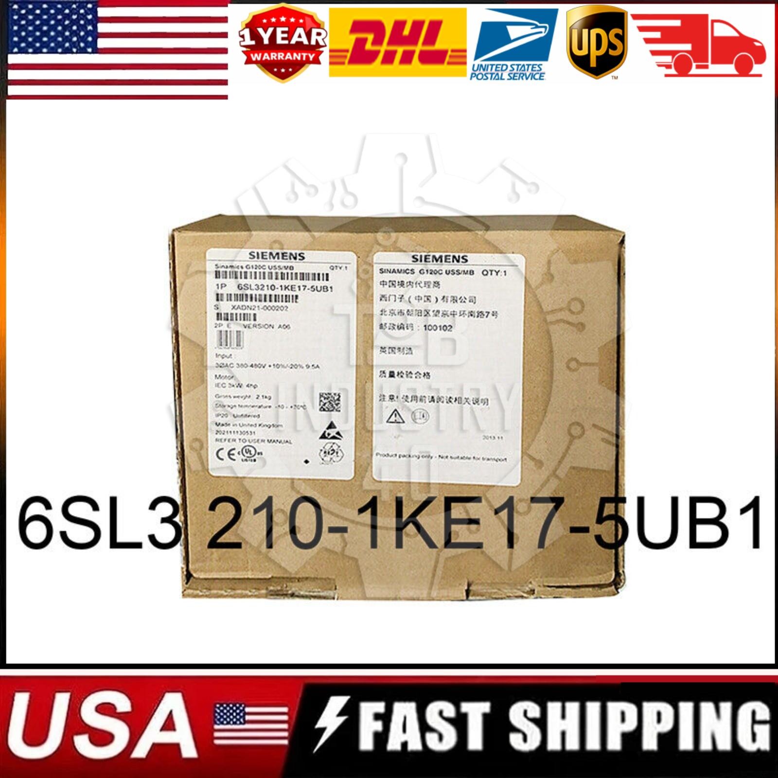New Siemens G120C RATED POWER 3,0KW 6SL3210-1KE17-5UB1 6SL3 210-1KE17-5UB1