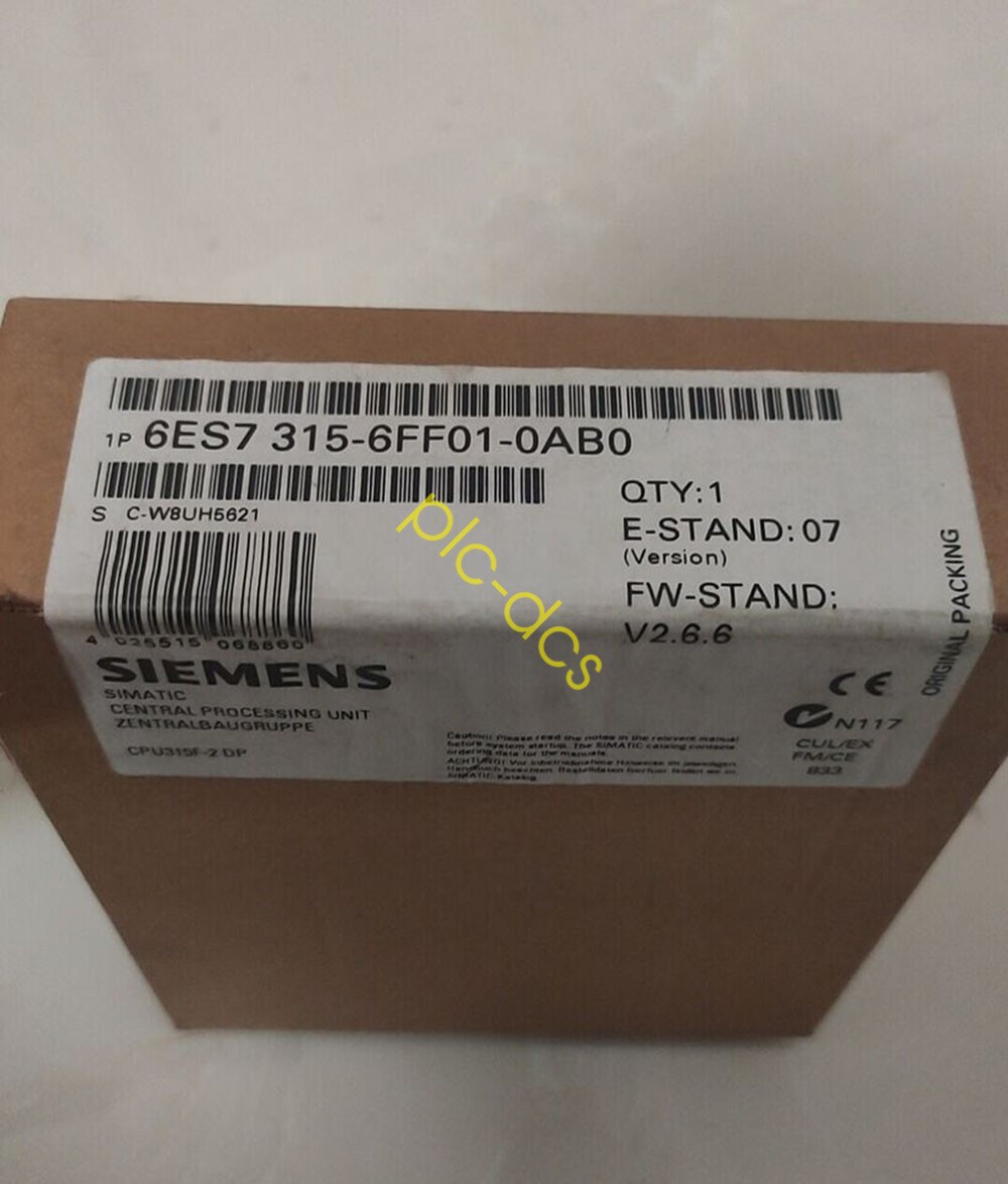 1PCS 6ES7 315-6FF01-0AB0 SIEMENS S7-300 CPU 315F 6ES7315-6FF01-0AB0 6FF01-OABO