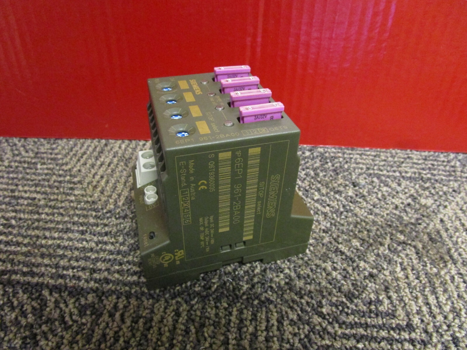 SIEMENS SITOP DIAGNOSIS MODULE 6EP1 961-2BA00 24Vdc 6EP19612BA00 w/3A FUSE