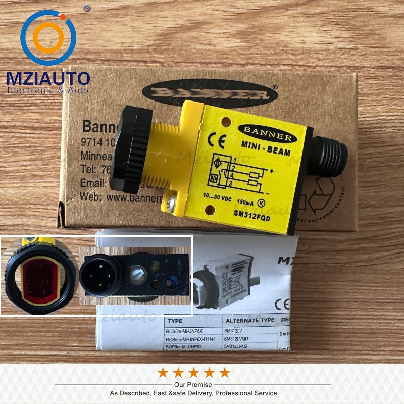 Photoelectric Sensor Fiber Optic Switch For Banner SM312FQD 26836 Mini Beam 4Pin