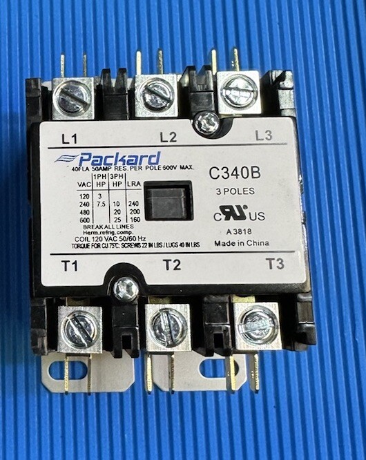 605855 Miller Replacement 120 Volt Contactor rated 40Amp (NEW) For Cp200 Cp250