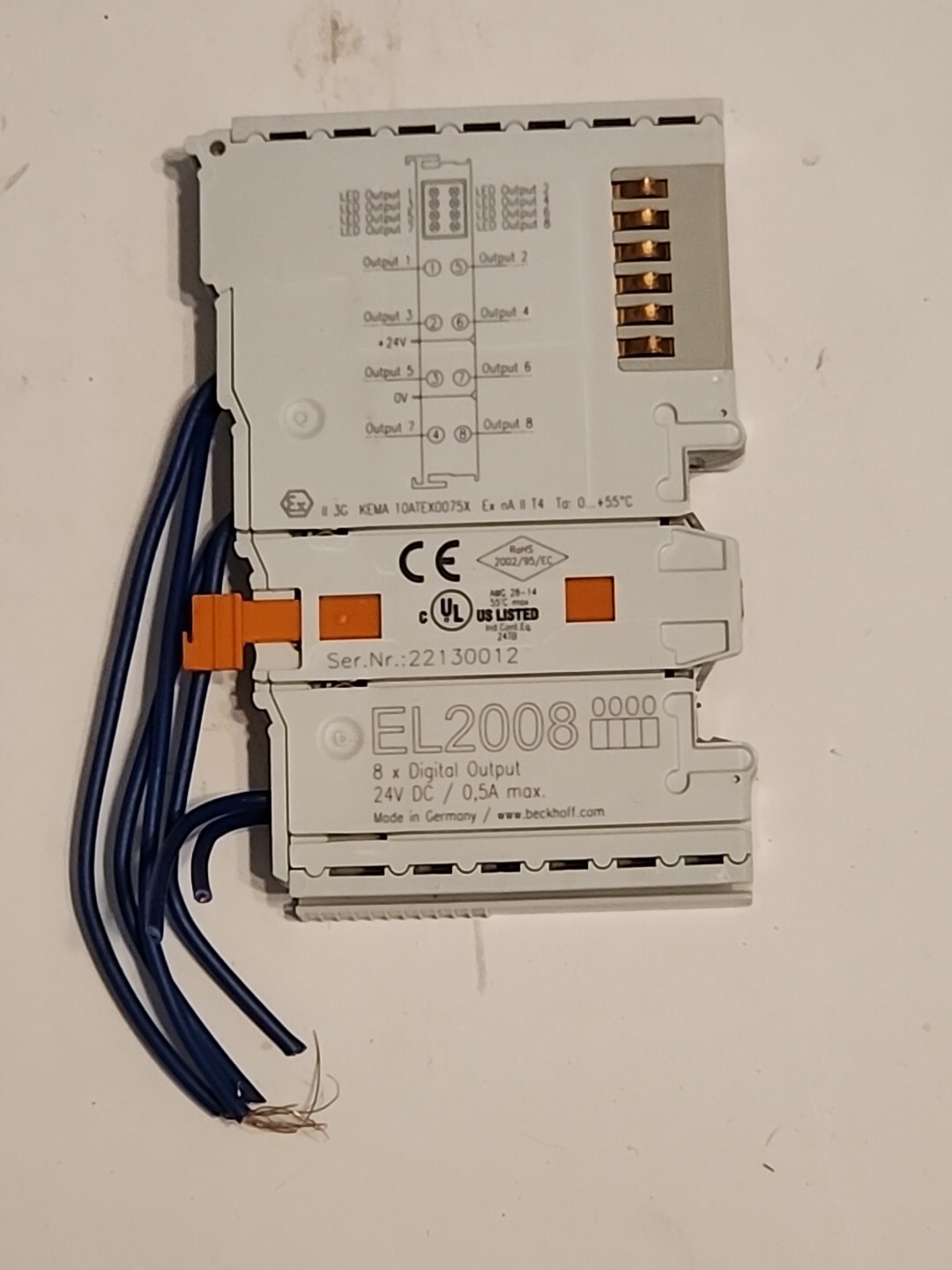 BECKHOFF EL2008 TERMINAL BLOCK – With Warranty- Free Shipping