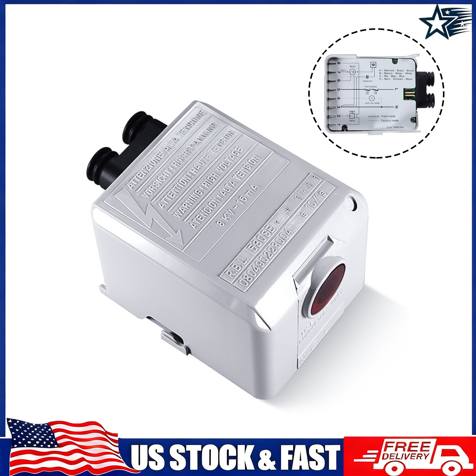 530SE Primary Control Box For Riello 40G Oil Burner Controller + Electric Eye US