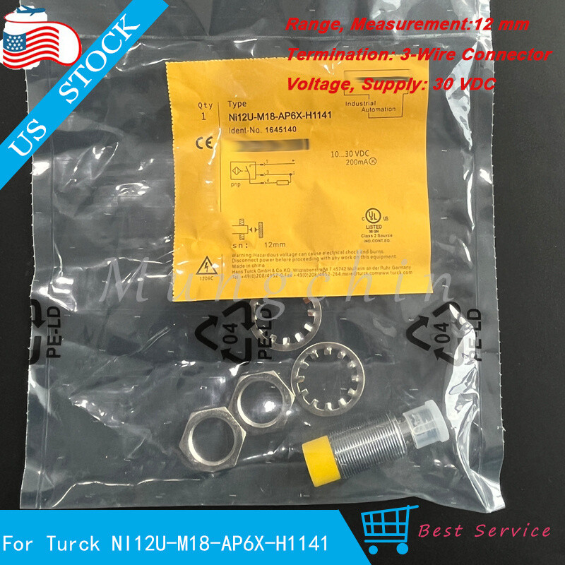 Inductive Sensor M12/IP67 Proximity 200mA/12mm For Turck NI12U-M18-AP6X-H1141