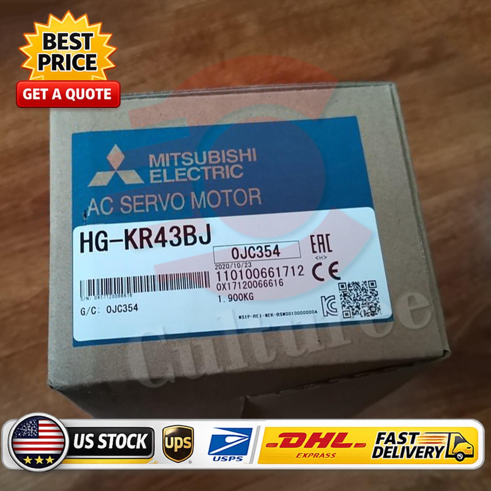 New Mitsubishi AC Servo Motor HG-KR43BJ Free Shipping