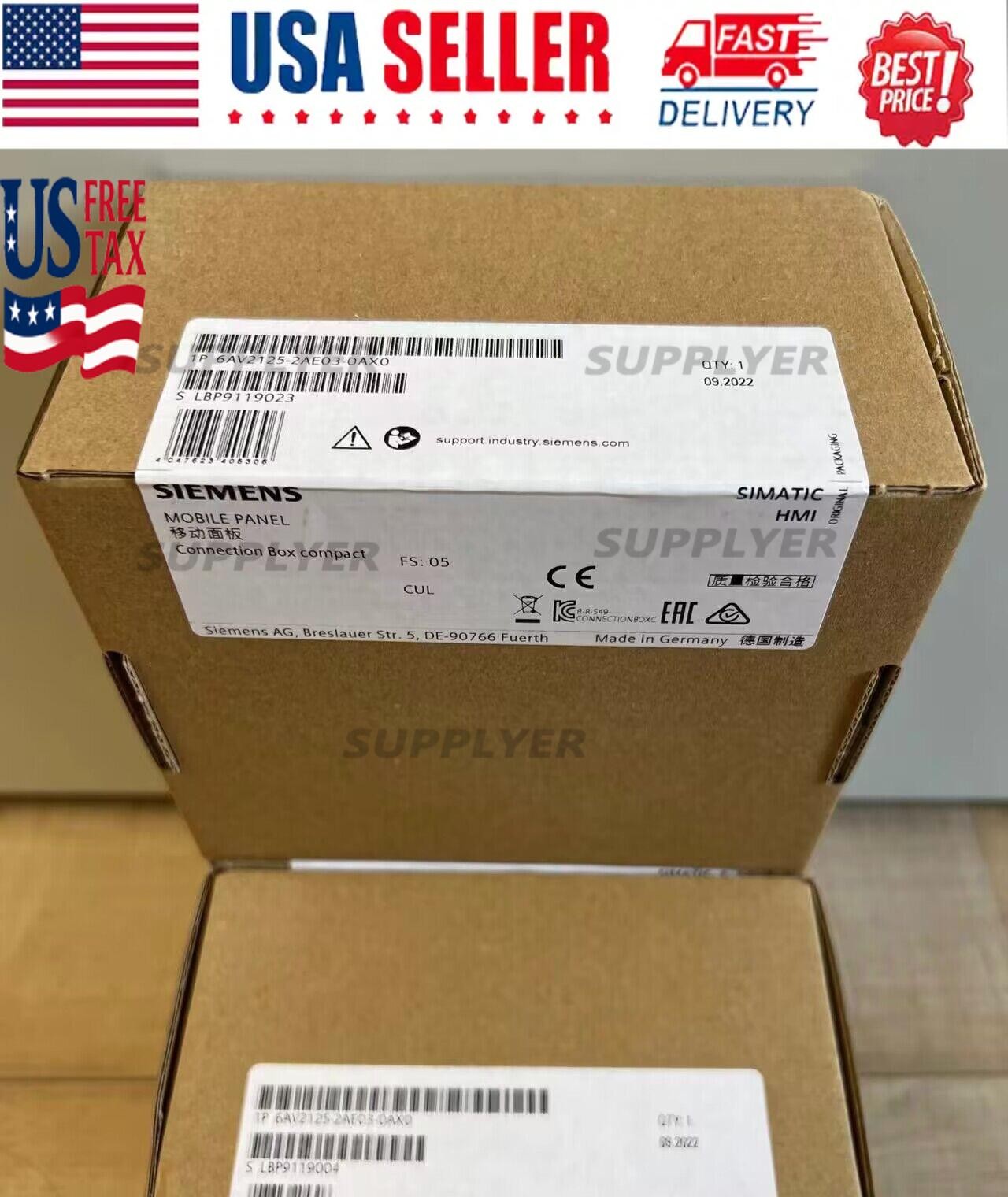 New Siemens 6AV2125-2AE03-0AX0 6AV21252AE030AX0 SIMATIC HMI connection box