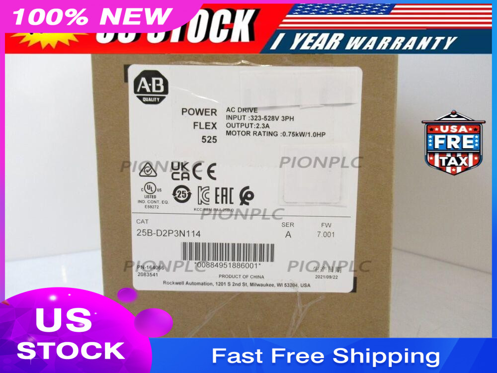 Allen-Bradley 25B-D2P3N114 PowerFlex 525 0.75kW 1Hp AC Drive 25BD2P3N114