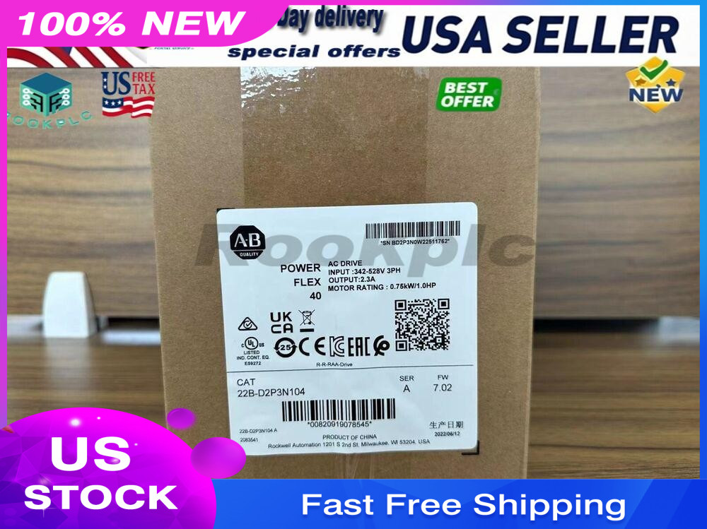 22B-D2P3N104 Allen Bradley PowerFlex 40 AC Drive SURPLUS IN BOX 22BD2P3N104