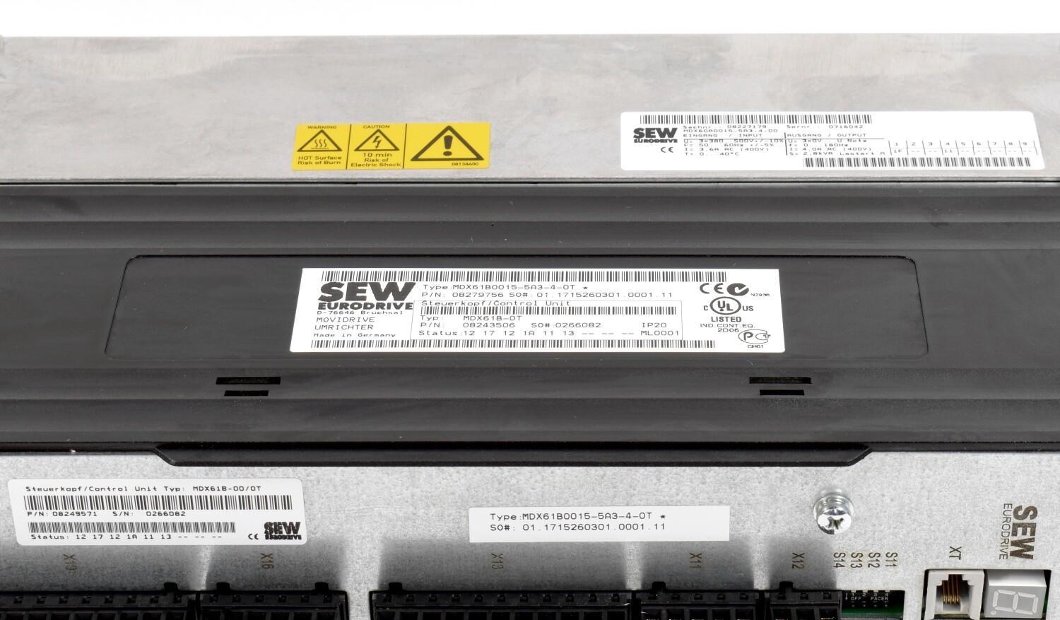 SEW Eurodrive Umrichter, MDX61B0015-5A3-4-0T, 082797560 + MDX60A0015-5A3-4-00