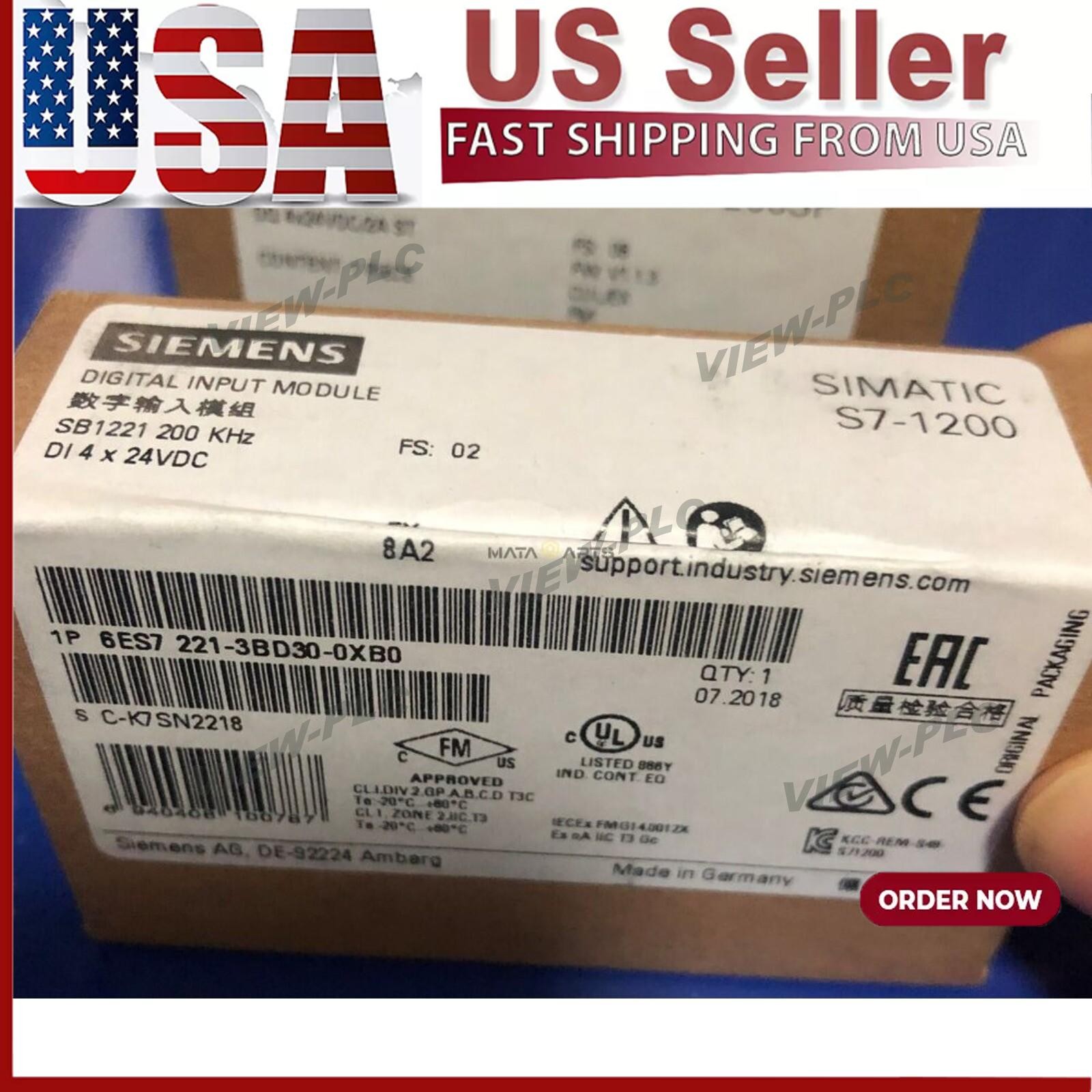 New Siemens 6ES7221-3BD30-0XB0 6ES72213BD300XB0 S7-1200 Digital input SB 1221