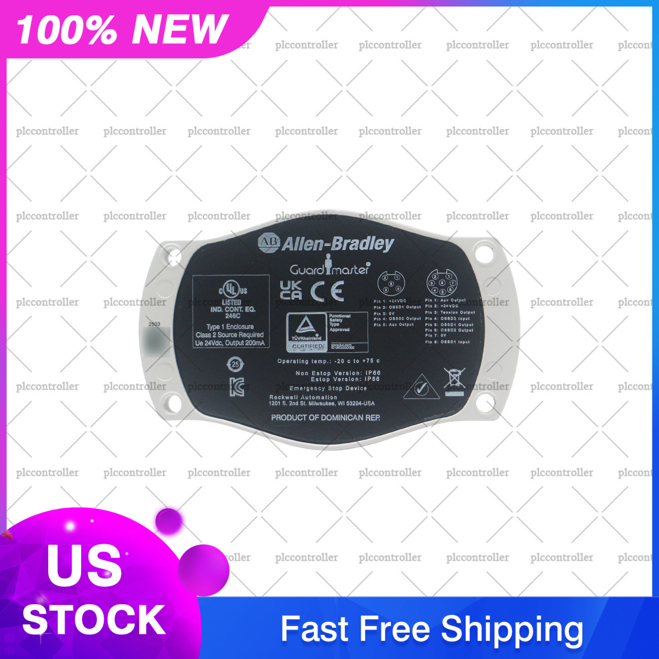New Sealed 440E-LL5SN5 Allen Bradley 440E Lifeline Emergency Cable Pull Switches