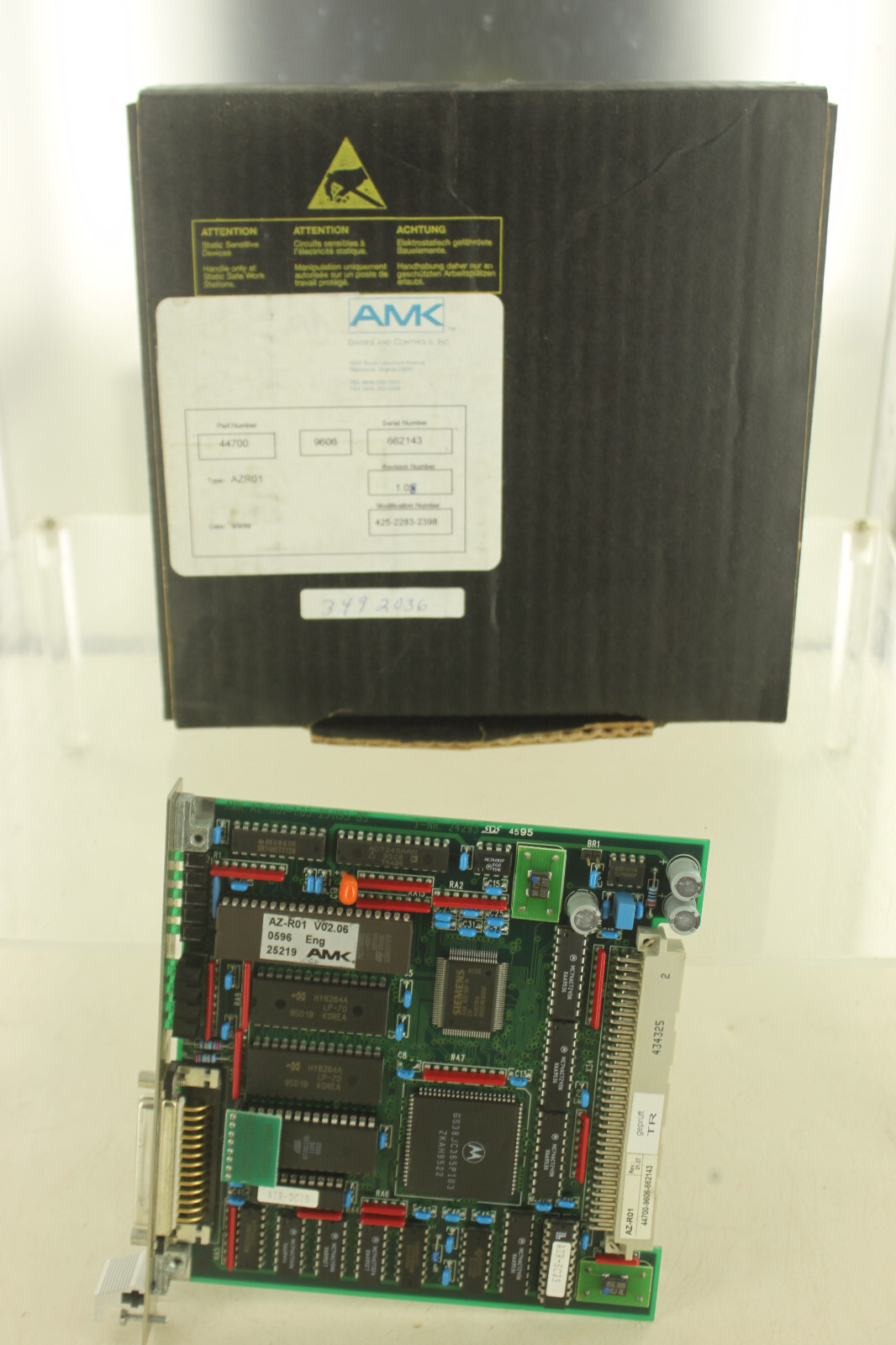 AMK AZ-R01 SERVO CONTROL MODULE LOGIC BOARD SINGLE PORT / FEMALE #1