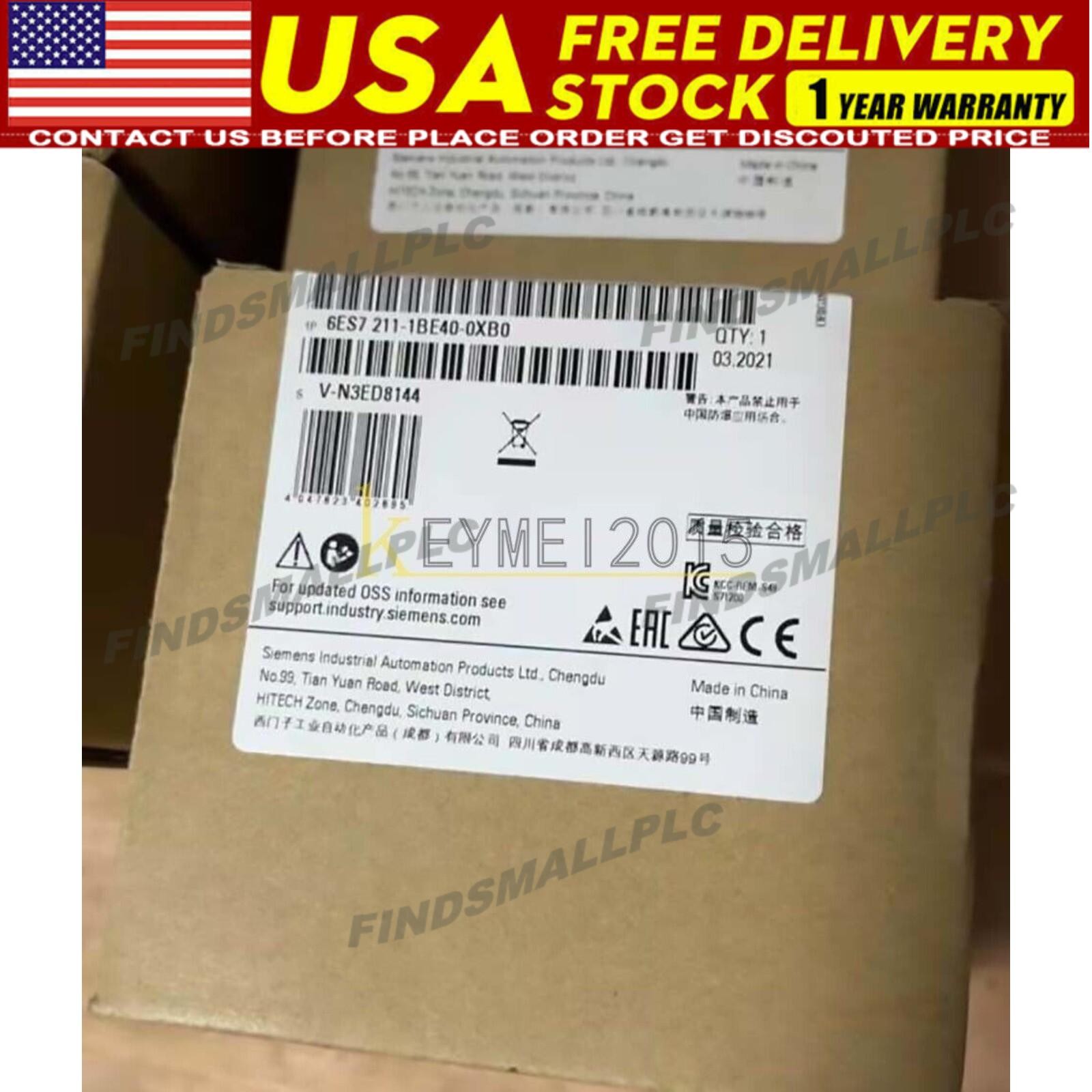 New Siemens SIMATIC S7-1200 CPU 1211C 6ES7211-1BE40-0XB0 6ES7 211-1BE40-0XB0