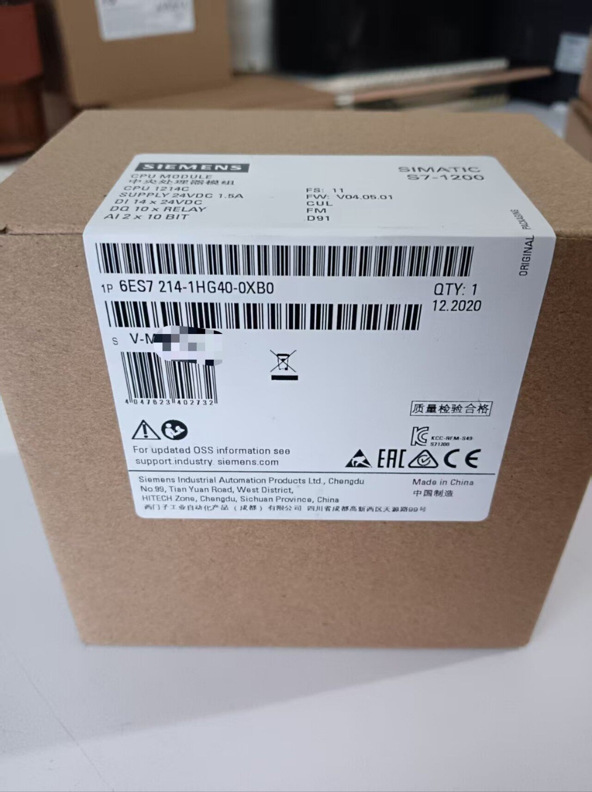 1PC NEW SIEMENS 6ES7214-1HG40-0XB0 PLC CPU Expedited Shipping