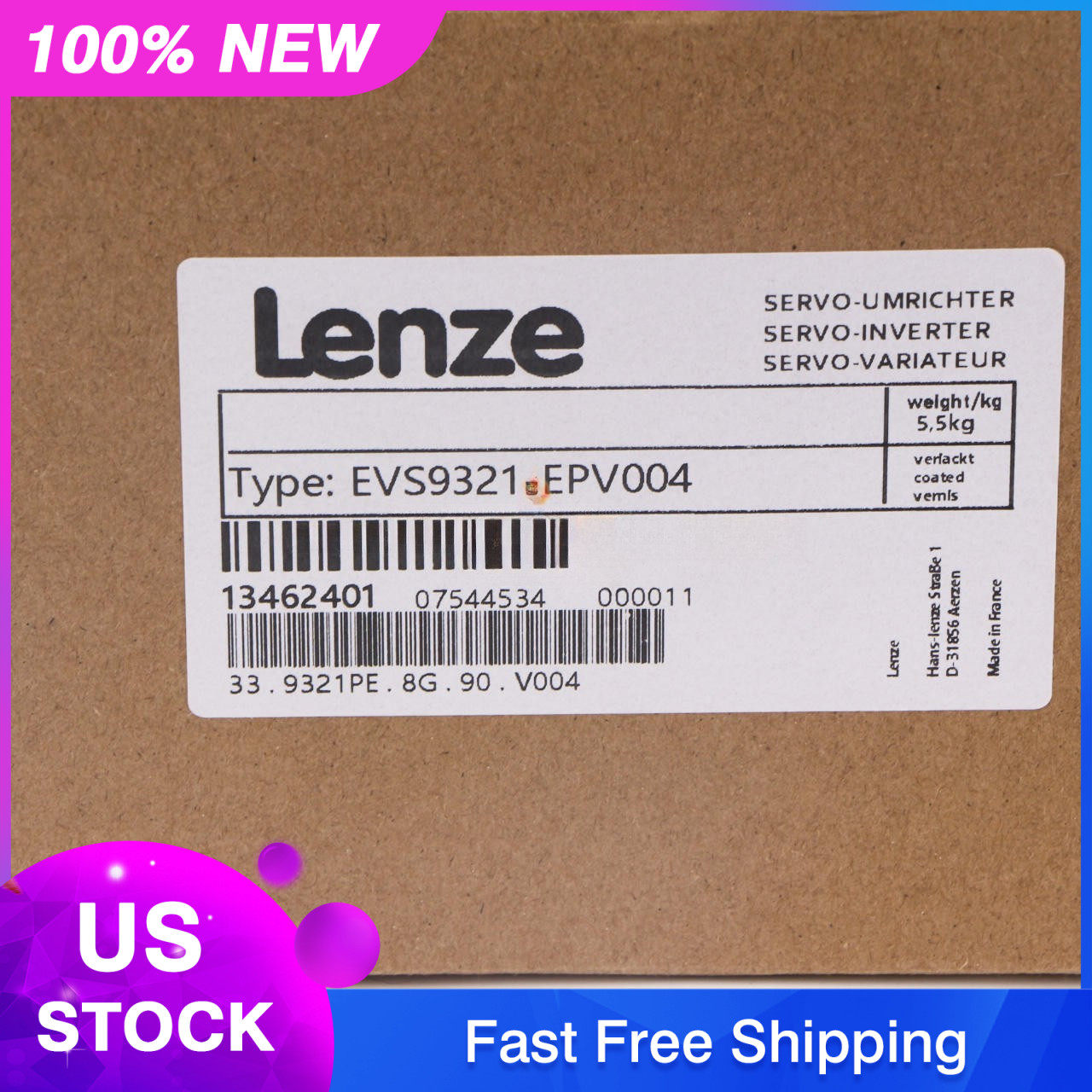 NEW LENZE Servo Drive Inverter EVS9321-EPV004 EVS9321EPV004