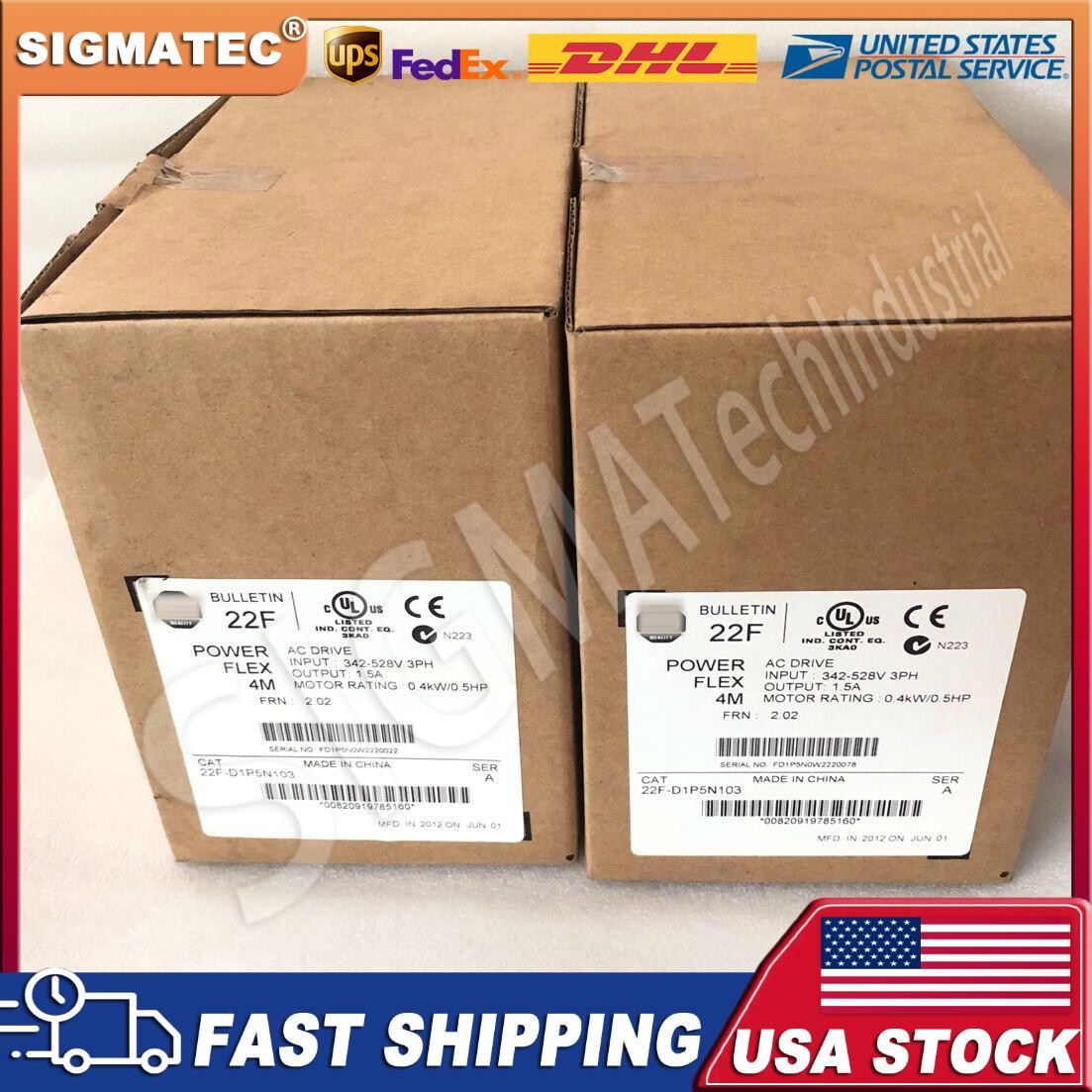 NEW Factory Sealed 22F-D1P5N103 PowerFlex 4M 0.4kW/0.5 HP ship DHL US Free Tax