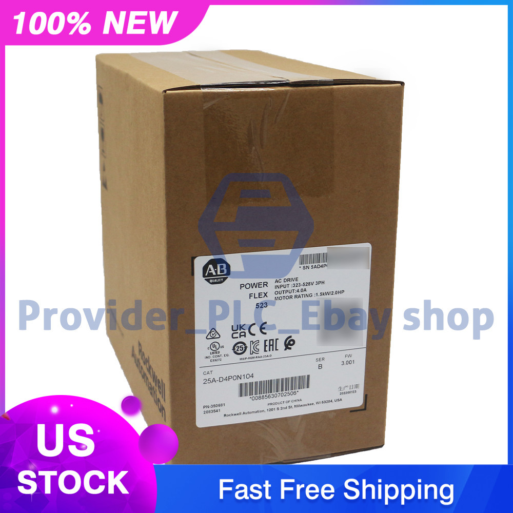 Allen Bradley Factory New Sealed 25A-D4P0N104 PowerFlex 523 1.5kW (2Hp) AC Drive