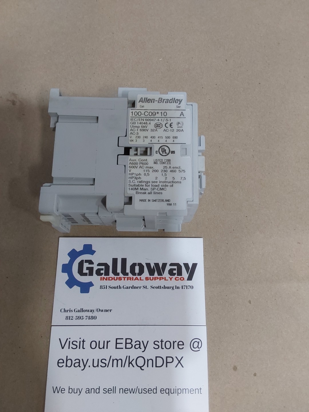 ALLEN-BRADLEY 100-C09*-10 SER A CONTRACTOR COIL VOLTAGE 110V AC