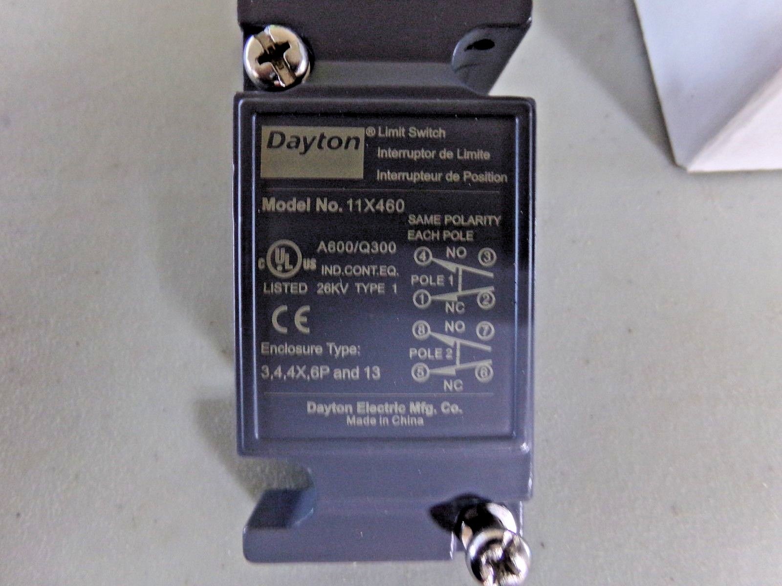 DAYTON 2NO/2NC Plug In Limit Switch Body, AC Contact Rating: 10A @ 600VAC (TJ)