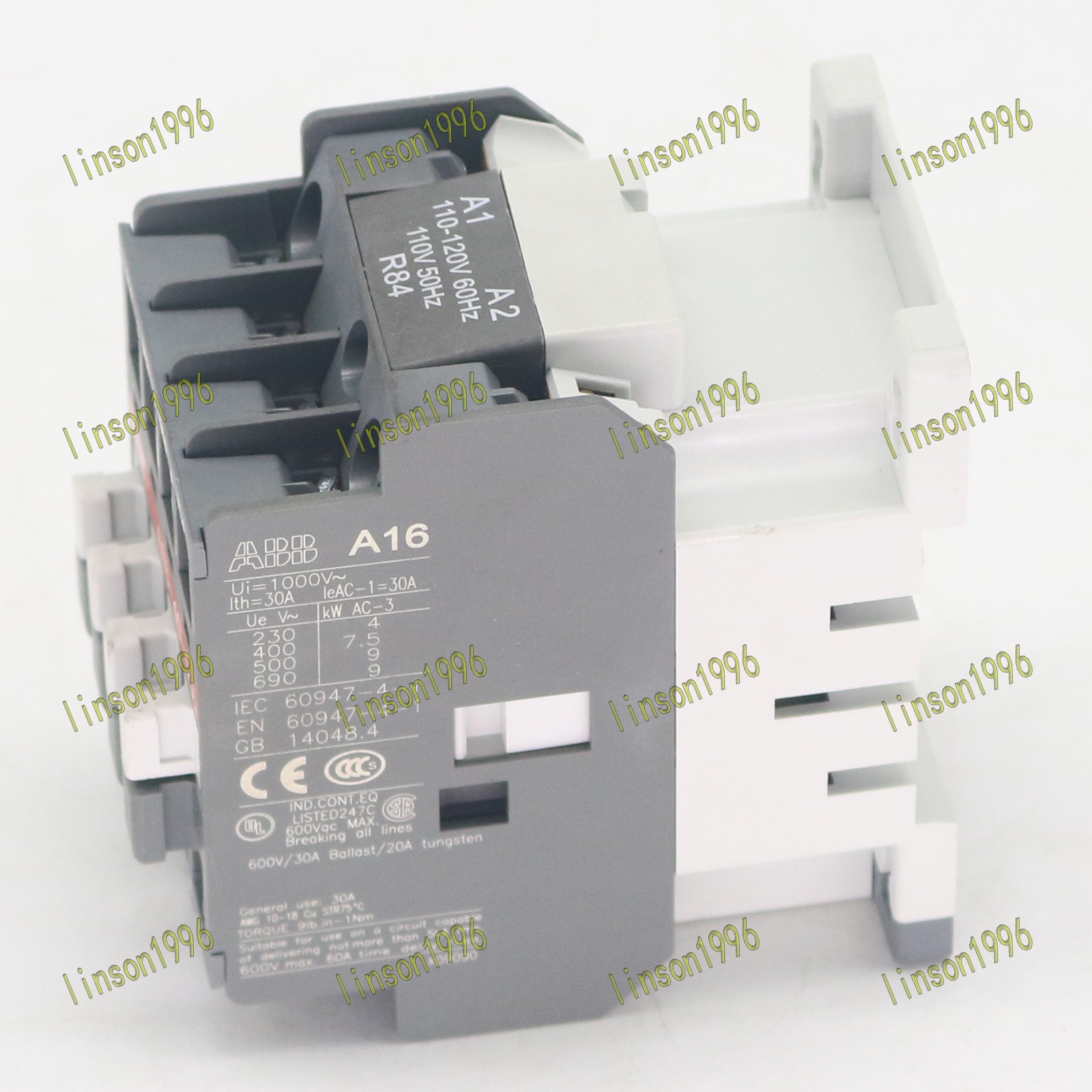 1PC New ABB Contactor A16-40-00 110V~120V Free shipping