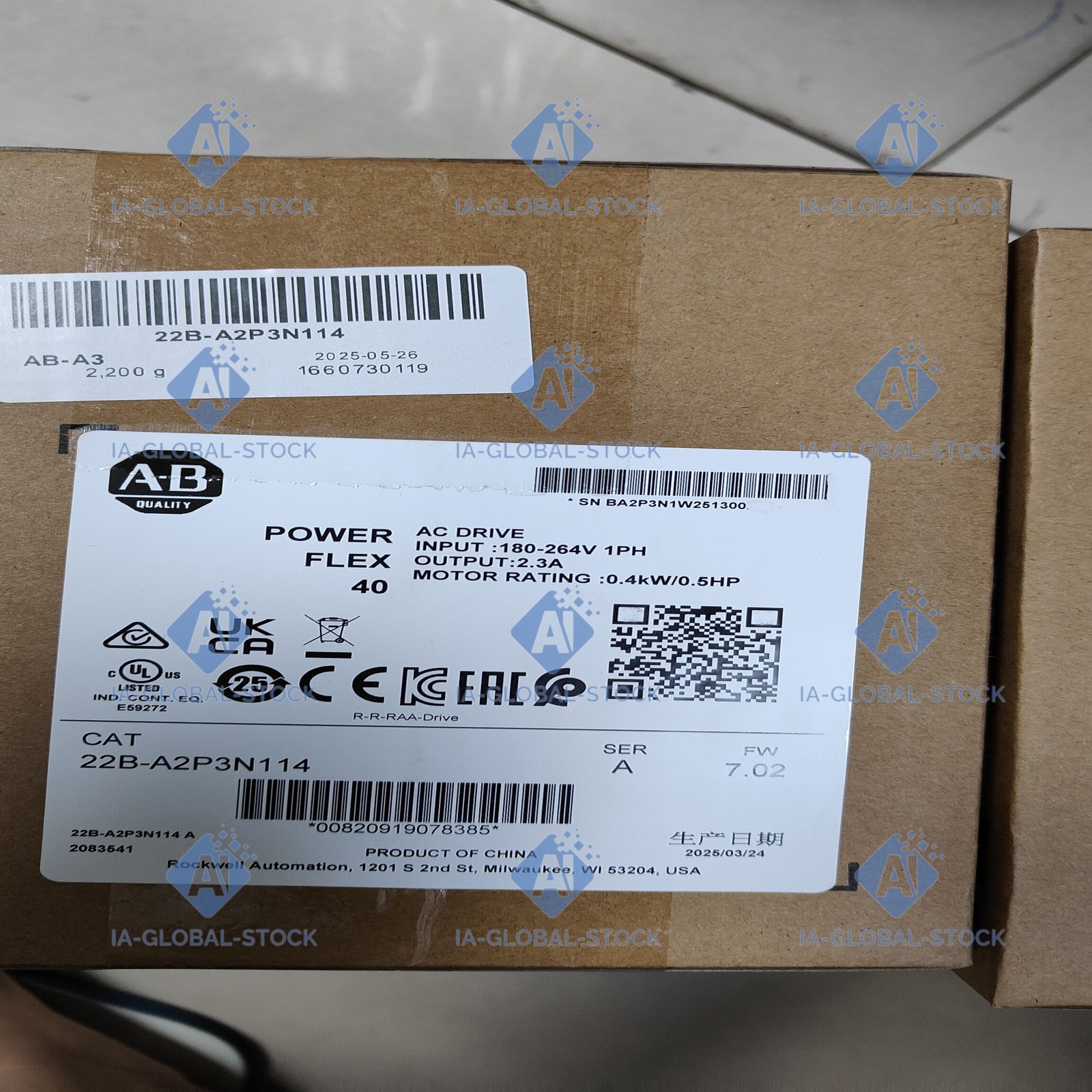 Free Shipping One NEW Allen-Bradley 22B-A2P3N114 In Stock