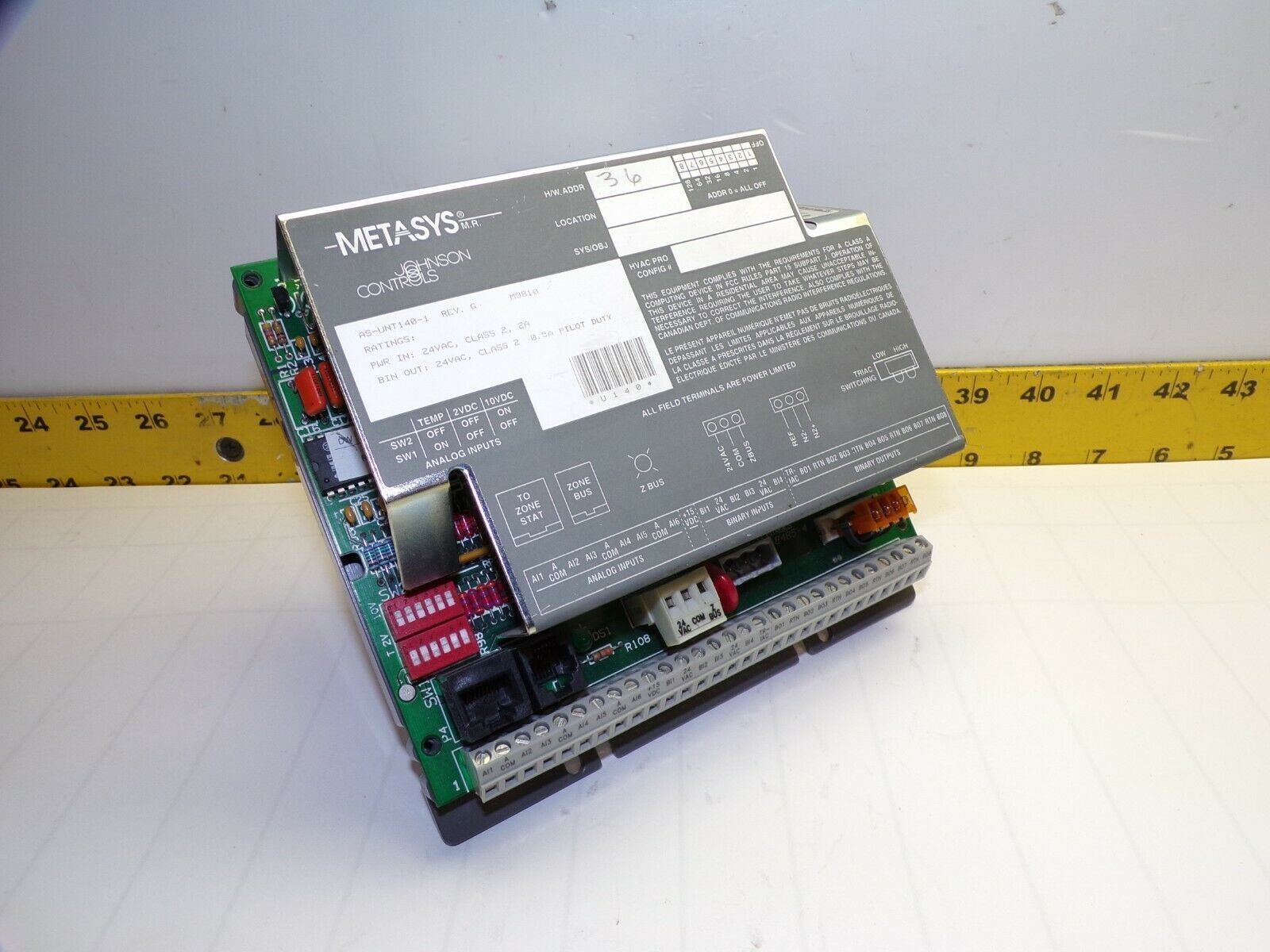 JOHNSON CONTROLS METASYS CONTROLLER AS-UNT140-1 REV. G