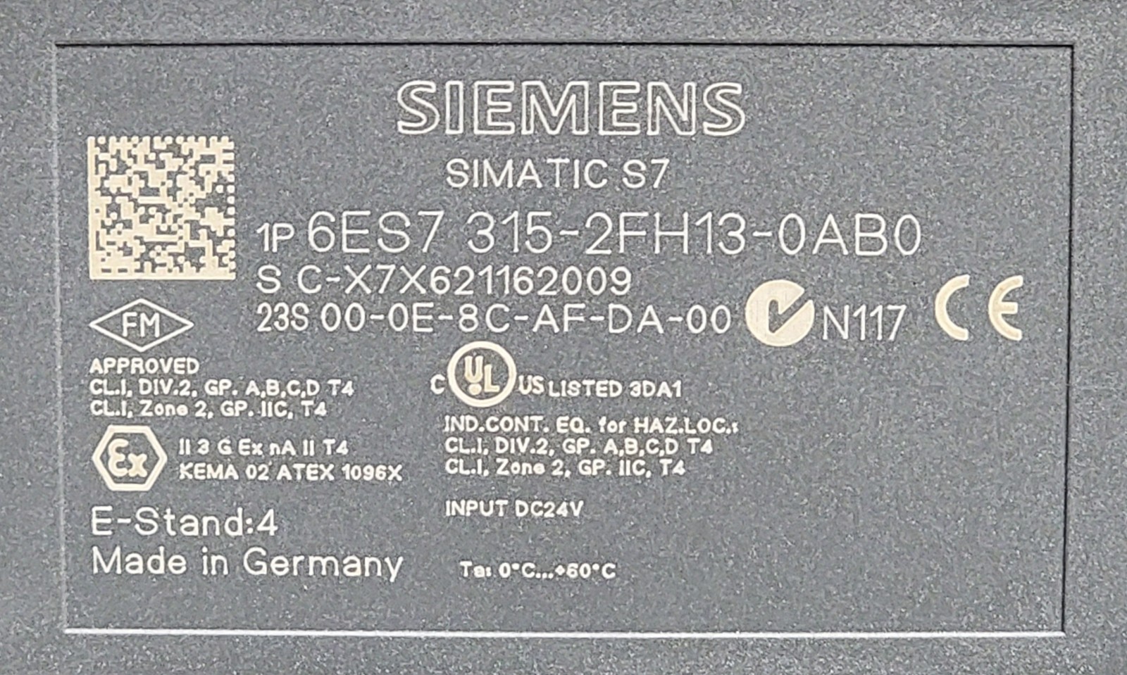 Siemens 6ES7315-2FH13-0AB0 Simatic S7-300 CPU Power Tested + Power Supply