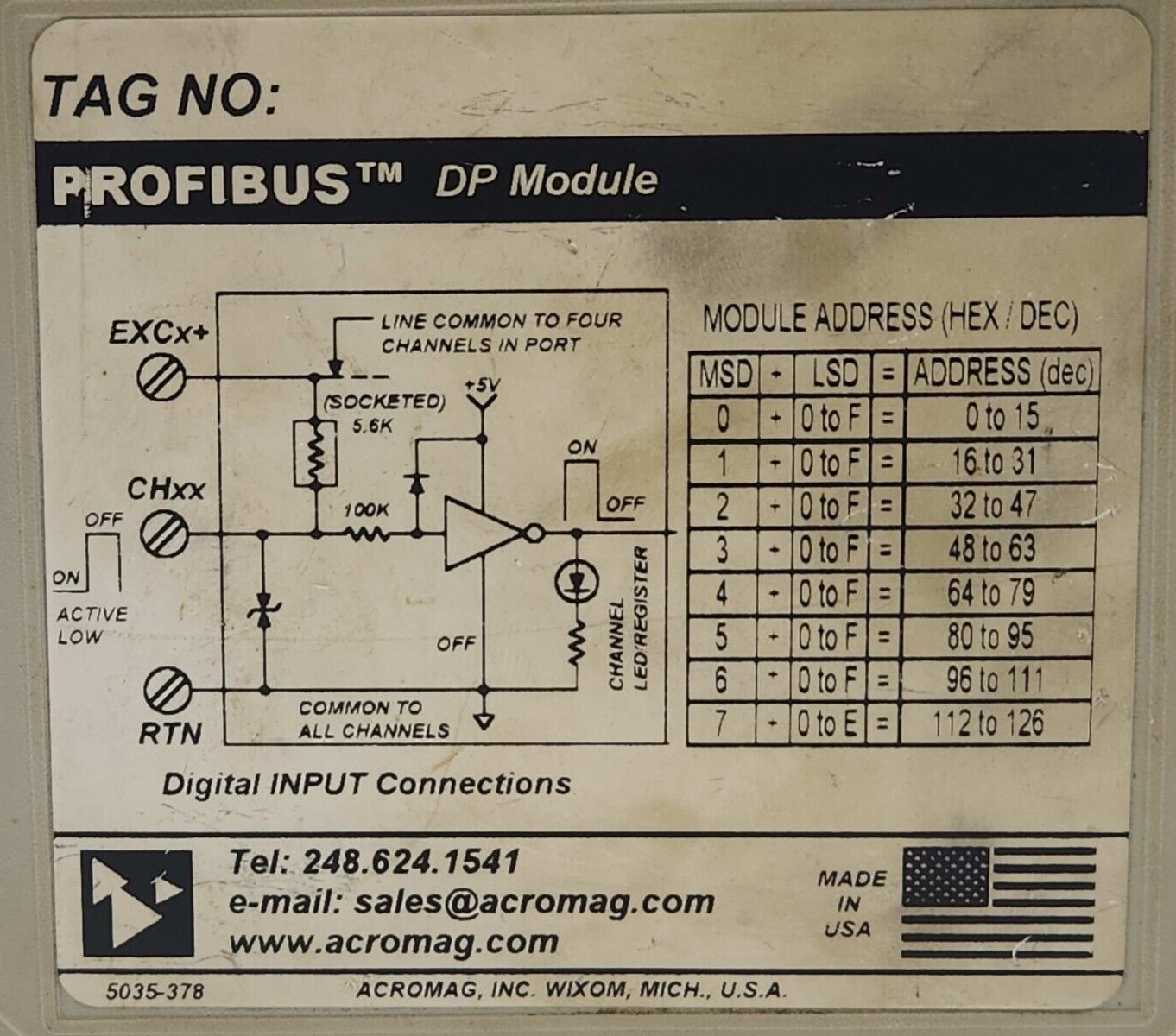 ACROMAG 981PB-2012 PROFIBUS DP MODULE