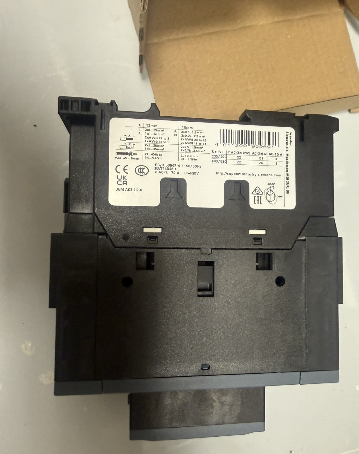 NEW Siemens 3RT2036‑1AG20 SIRIUS Contactor 110V AC Coil