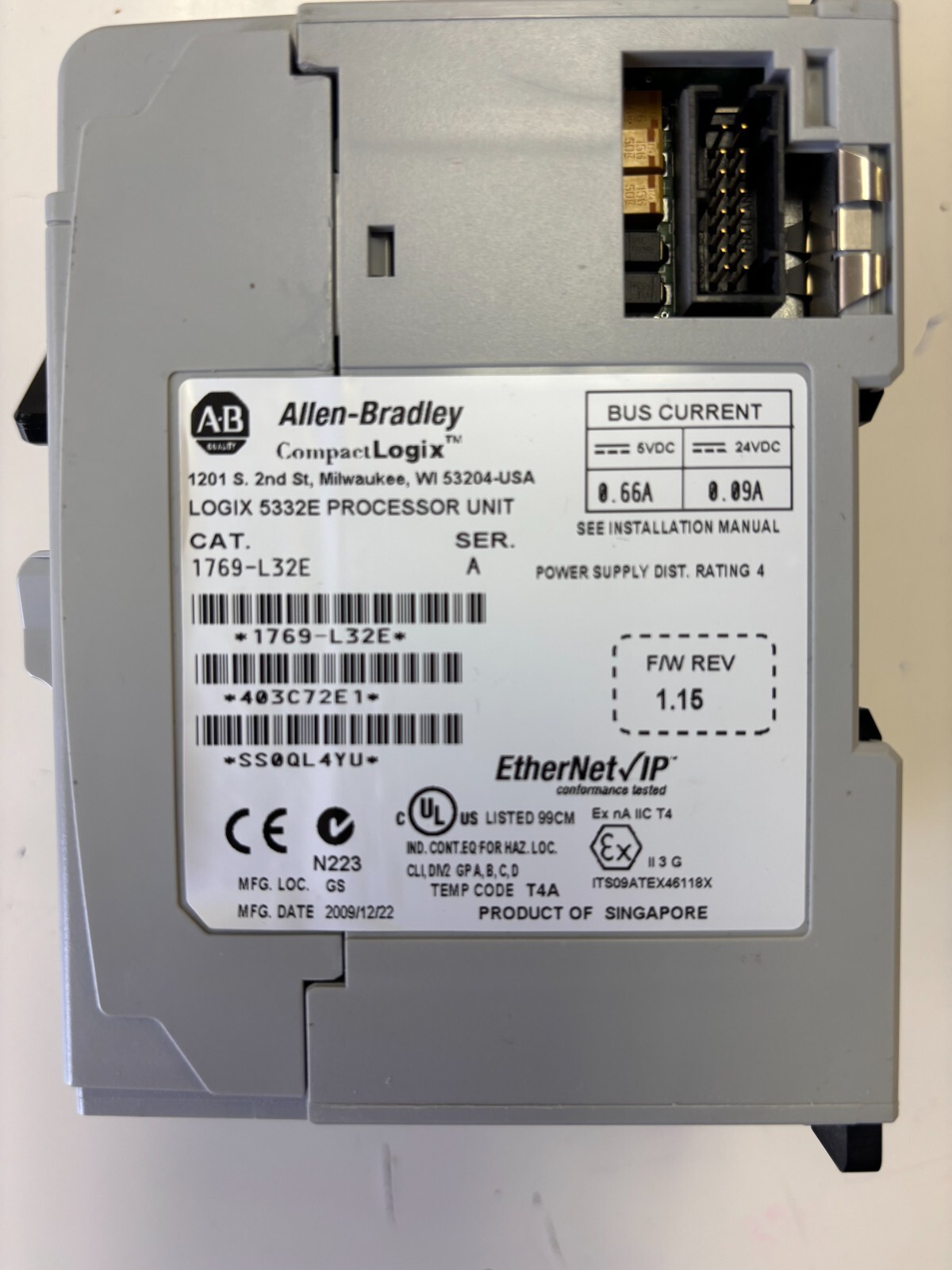 Allen-Bradley CompactLogix 1769-L32E Logix 5332E Processor Unit Series A