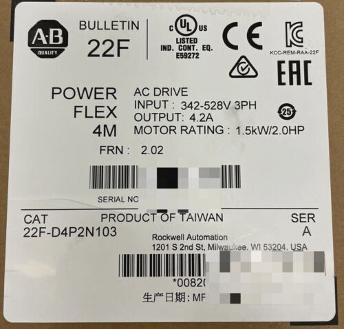 1PC NEW AB 22F-D4P2N103 PowerFlex 4M AC 22FD4P2N103 Drive Fast Shipping