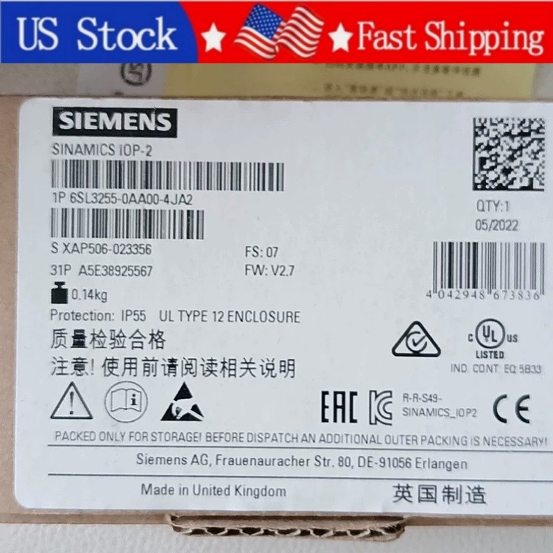 6SL3255-0AA00-4JA2 1PCS New Siemens 6SL3255-0AA00-4JA2 Module Fast Shipping