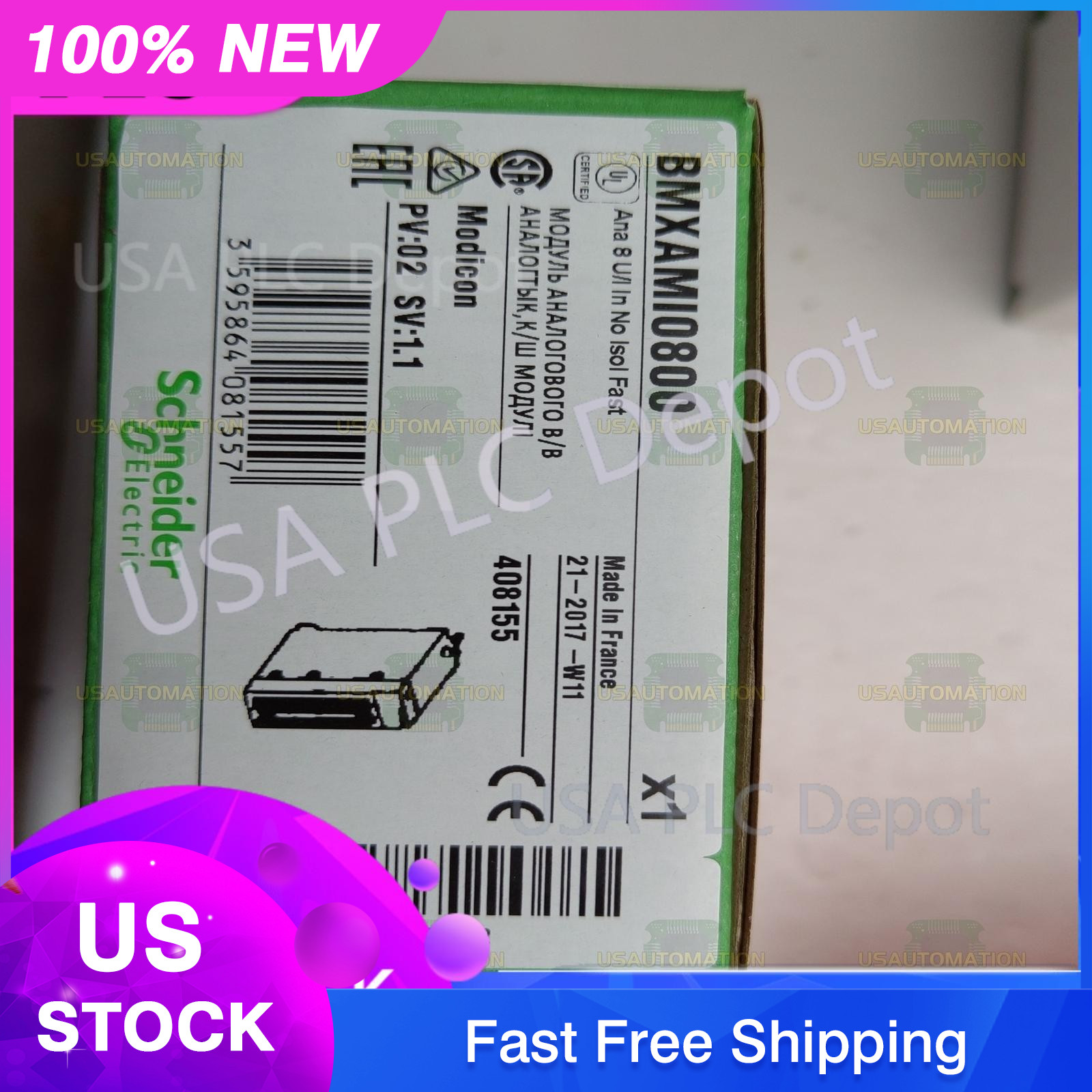 Schneider BMXAMI0800 PLC Module New Fast Shipping BMX AMI 0800