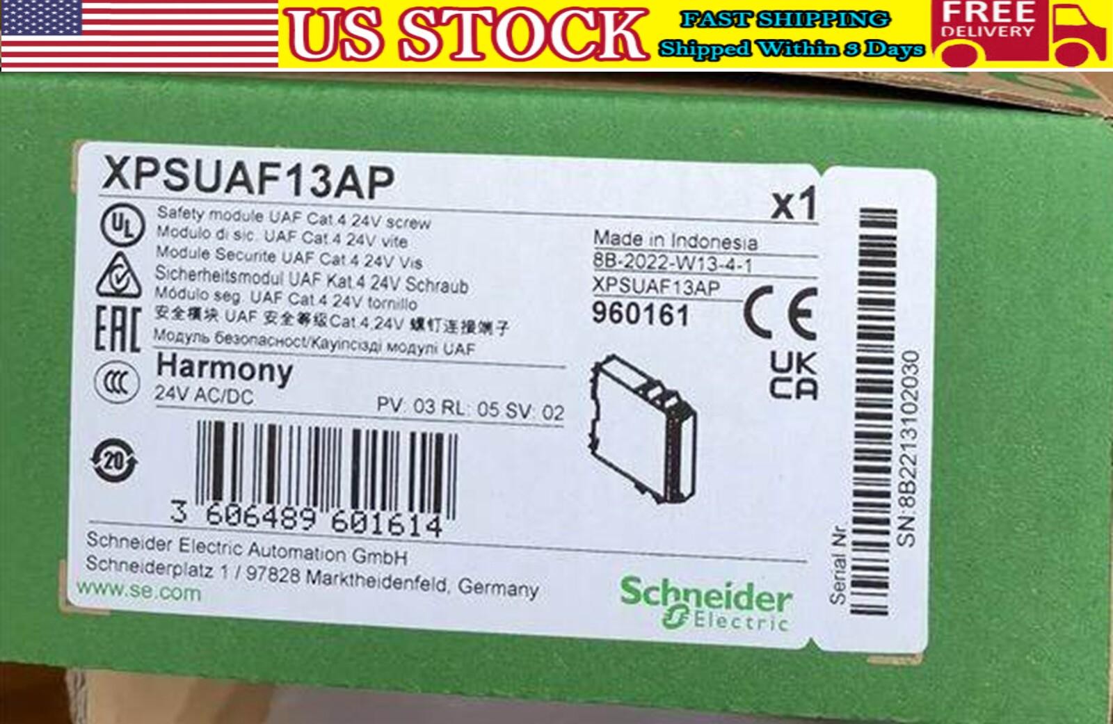 NEW Schneider Safety relay XPSUAF13AP US Free TAX