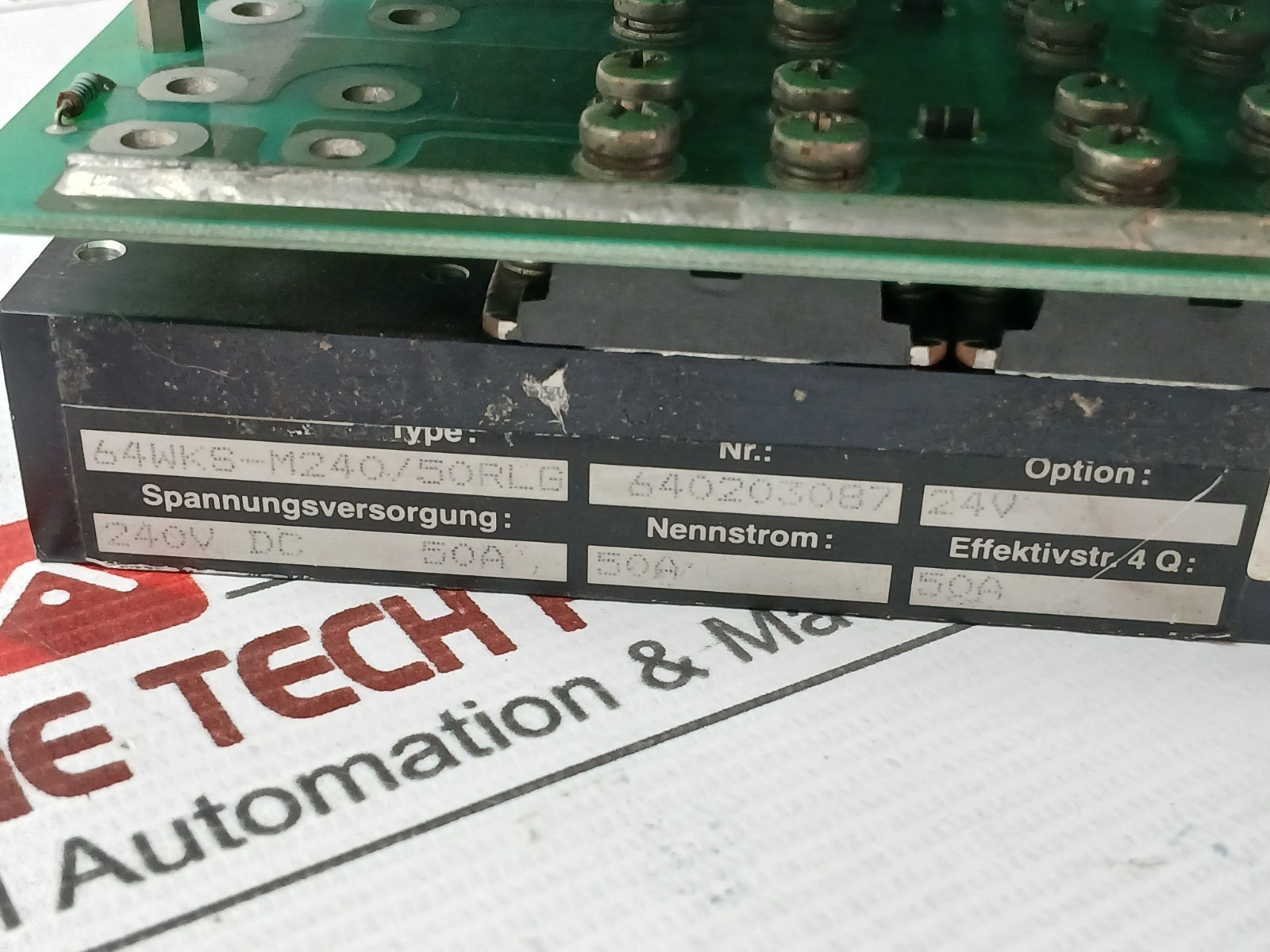 PROCON PAS 60WKS-M240/6-KPT Rack Module PRO-60WKS-M240/8-PB 240VDC 50A