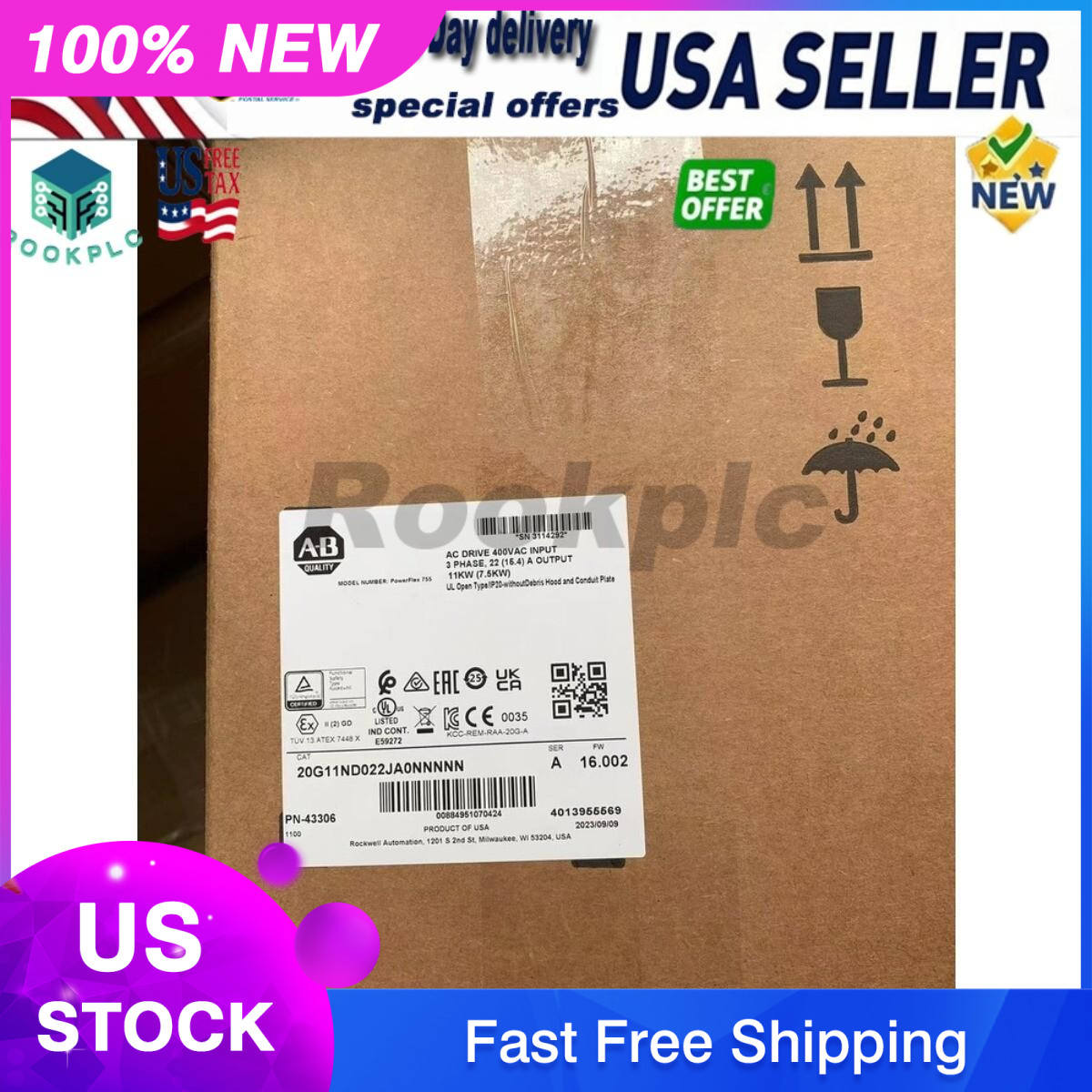 Allen-Bradley 20G11ND022JA0NNNNN PowerFlex 755 AC Packaged Drive
