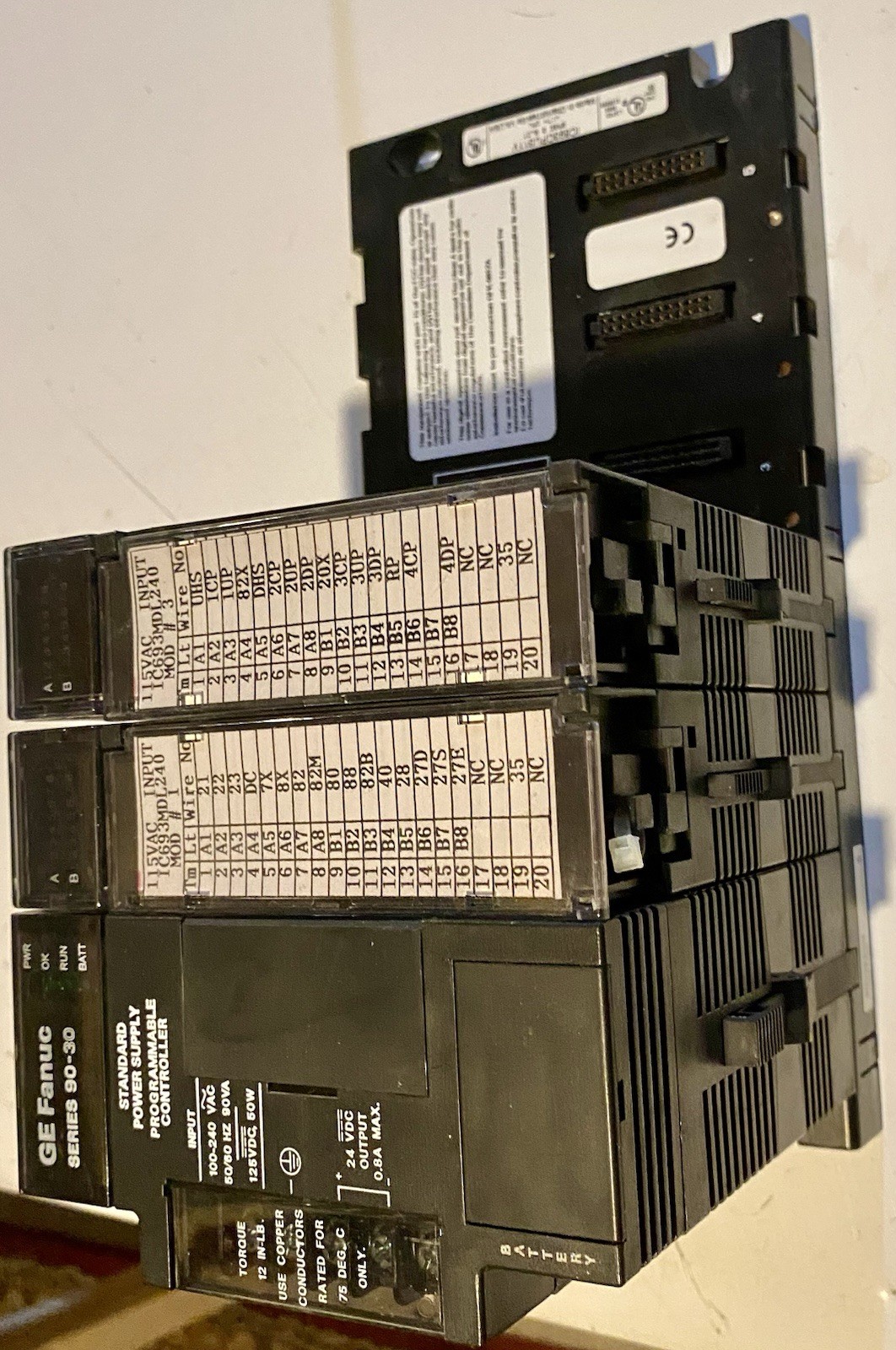 GE Fanuc Series 90-30 PLC IC693CPU311V Base 5 Slot w/ Power Supply & I/O Modules