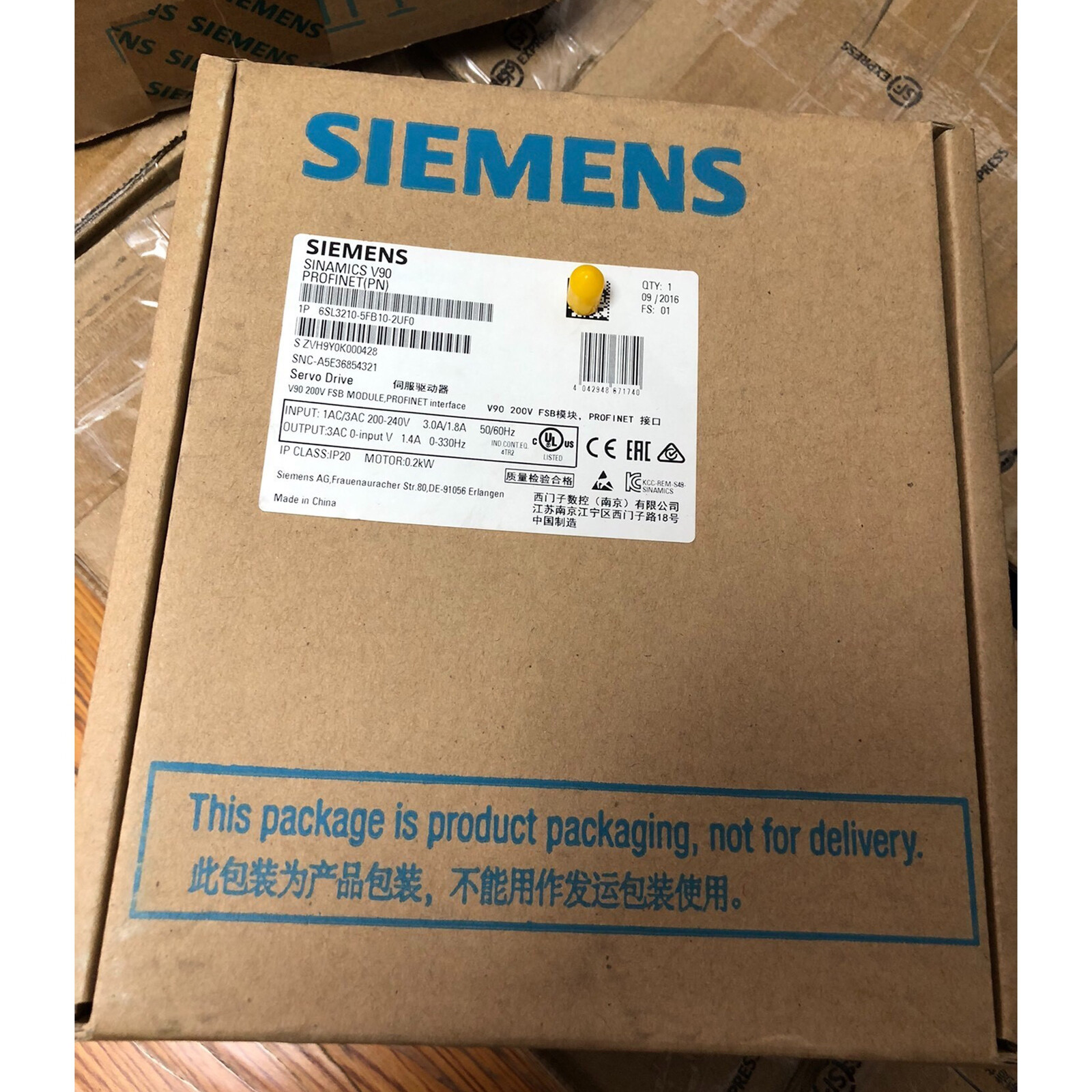 New Siemens 6SL32105FB102UF0 Servo drive 6SL3210-5FB10-2UF0 ship free