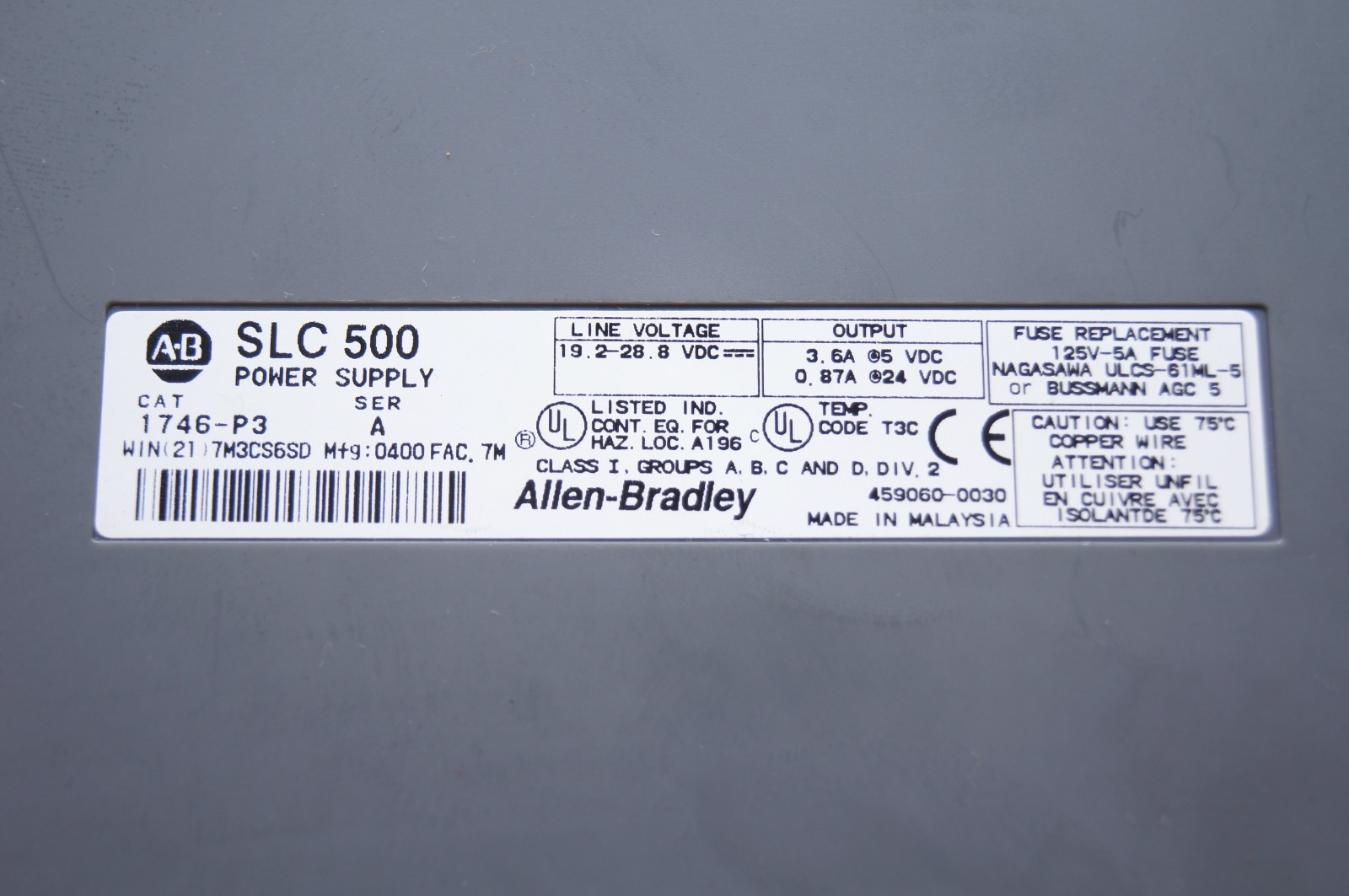 Allen Bradley SLC 500 10 Slot Rack 4x 1746-IB16 3x 1746-OW1 1x 1747-L541