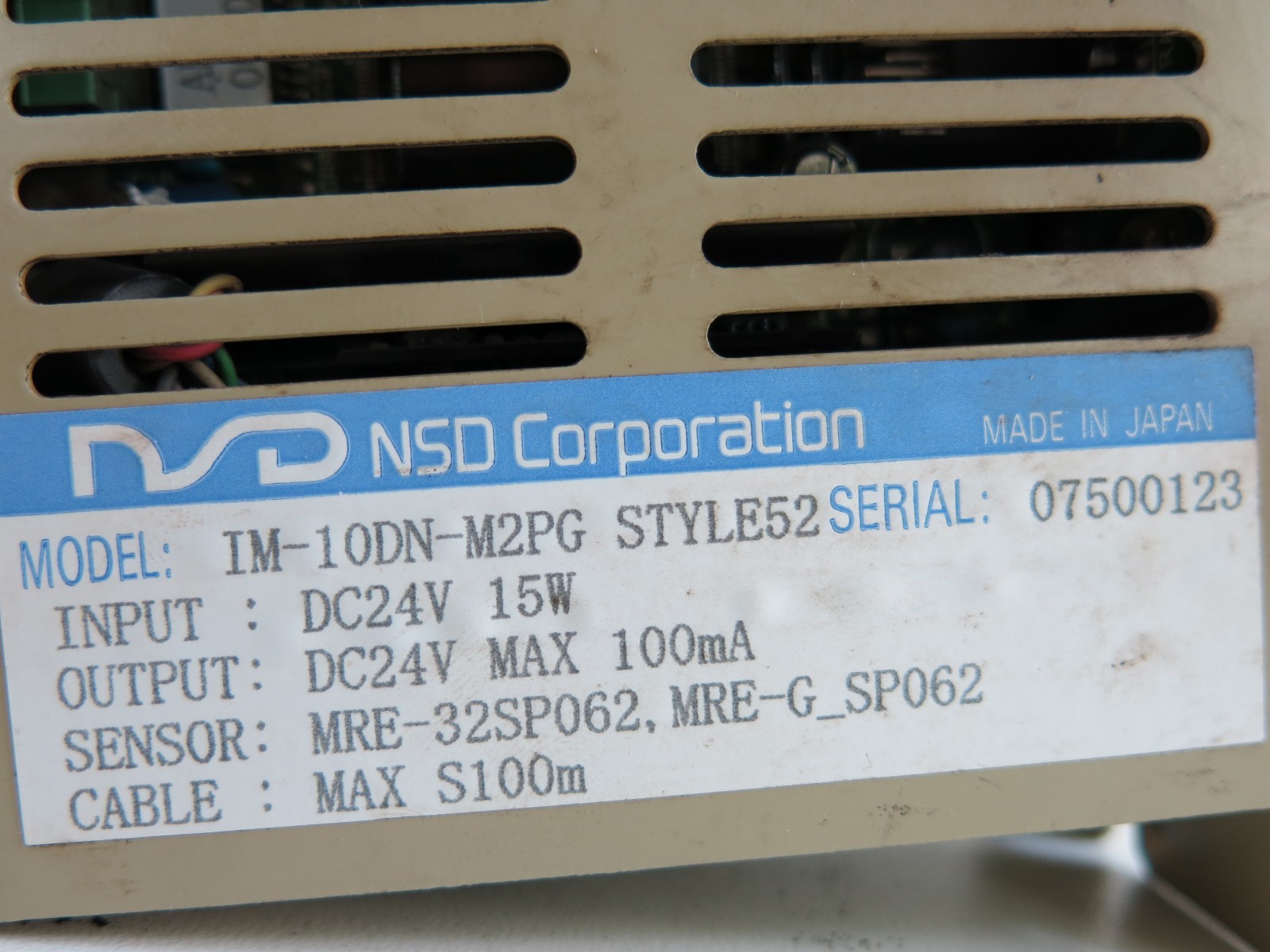 NSD IM-10DN-M2PG SERVO DRIVE _ NSD CORPORATION IM-10DN-M2PG