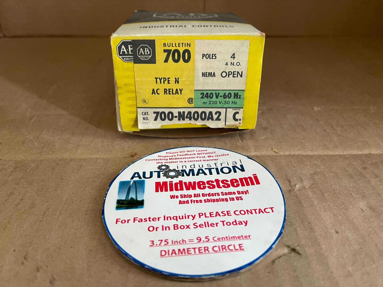 NEW ALLEN BRADLEY 700-N400A2 TYPE N AC RELAY 240V-60HZ/220V-50HZ SHIPS SAME DAY