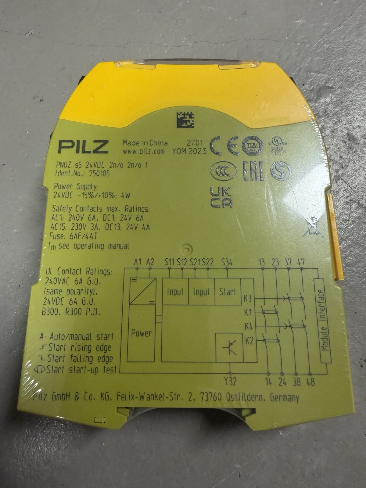 750105 One New PILZ PNOZ s5 24VDC 772142 Safety Relay