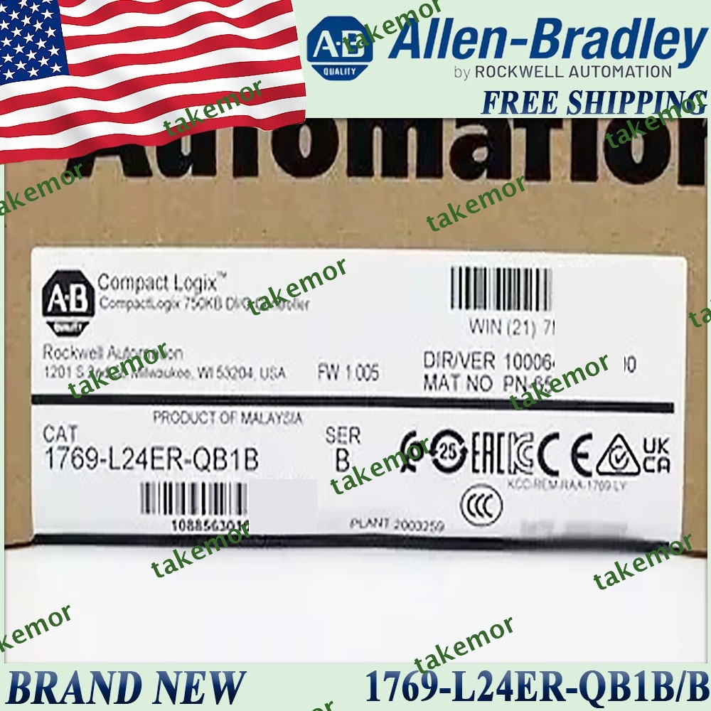 New AB 1769-L24ER-QB1B/B CompactLogix 750KB DI/O Controller 1769L24ERQB1B B 1PC