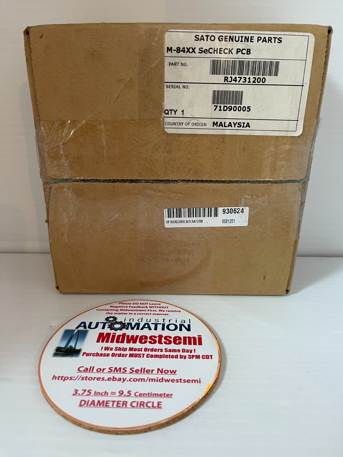 NEW SATO M-84XX / RJ4731200 EHM S-CHECK SWITCH S/N: 71D90005 SHIPS SAME DAY