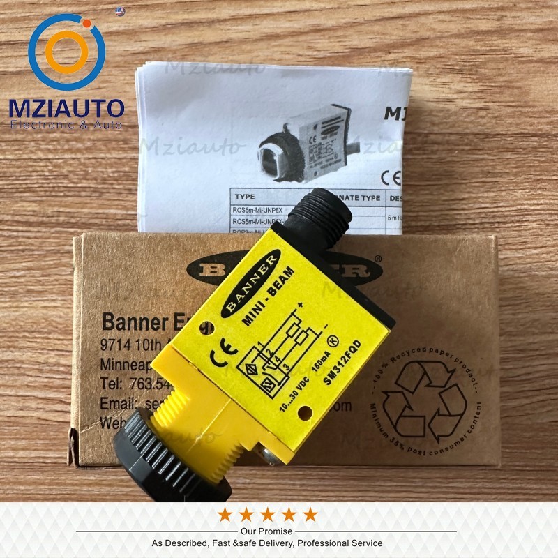 Photoelectric Sensor Fiber Optic Switch For Banner SM312FQD 26836 Mini Beam 4Pin