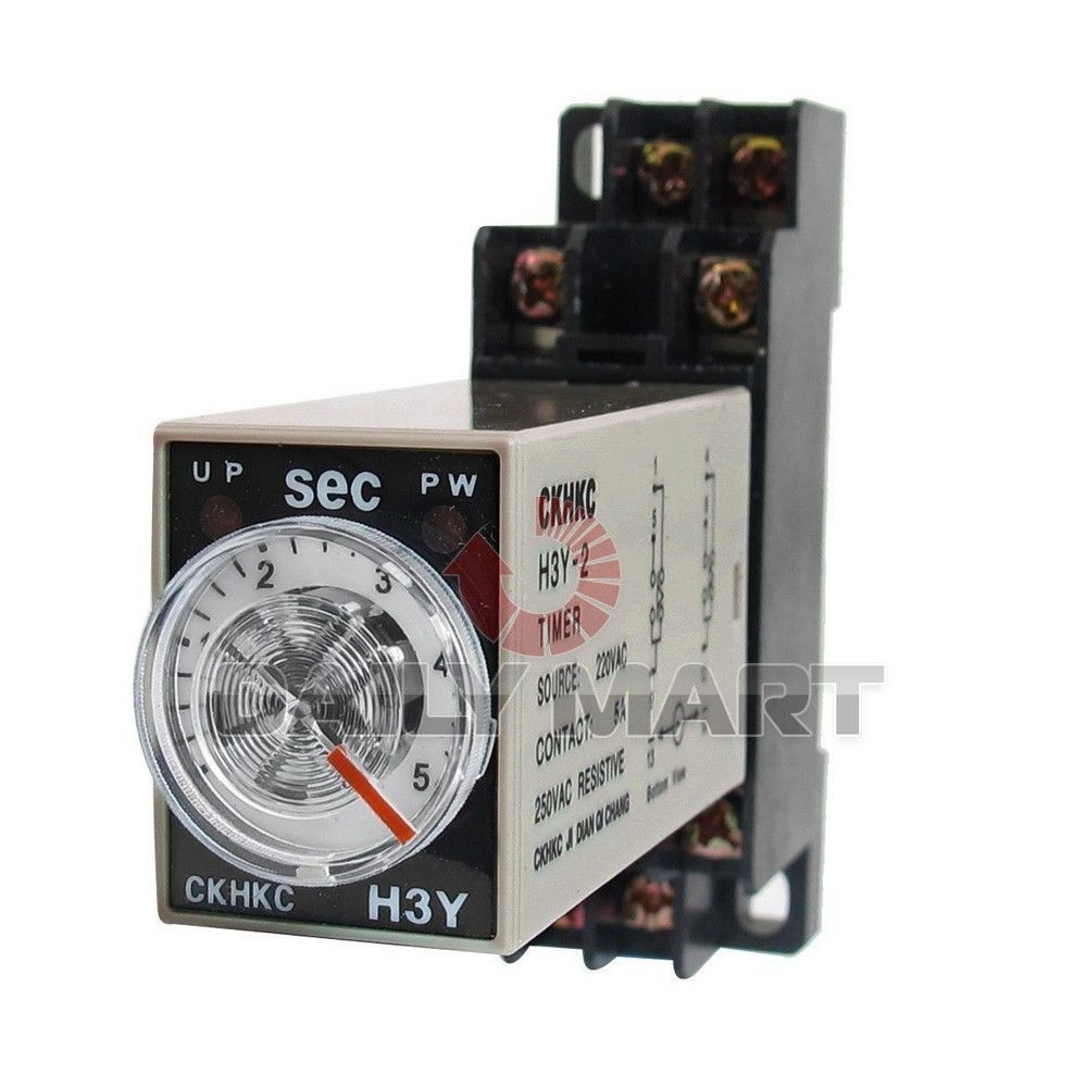 OMRON H3Y-2 AC220V 5S PLC DPDT 5 SECONDS TERMINAL TIMER TIME RELAY
