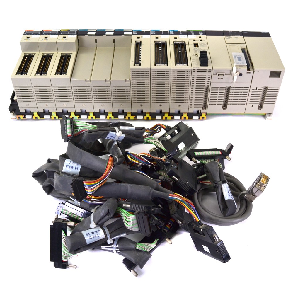 Omron I/O PLC Assembly w/ Base Unit Power Supply CPU Inputs Controller Link etc.